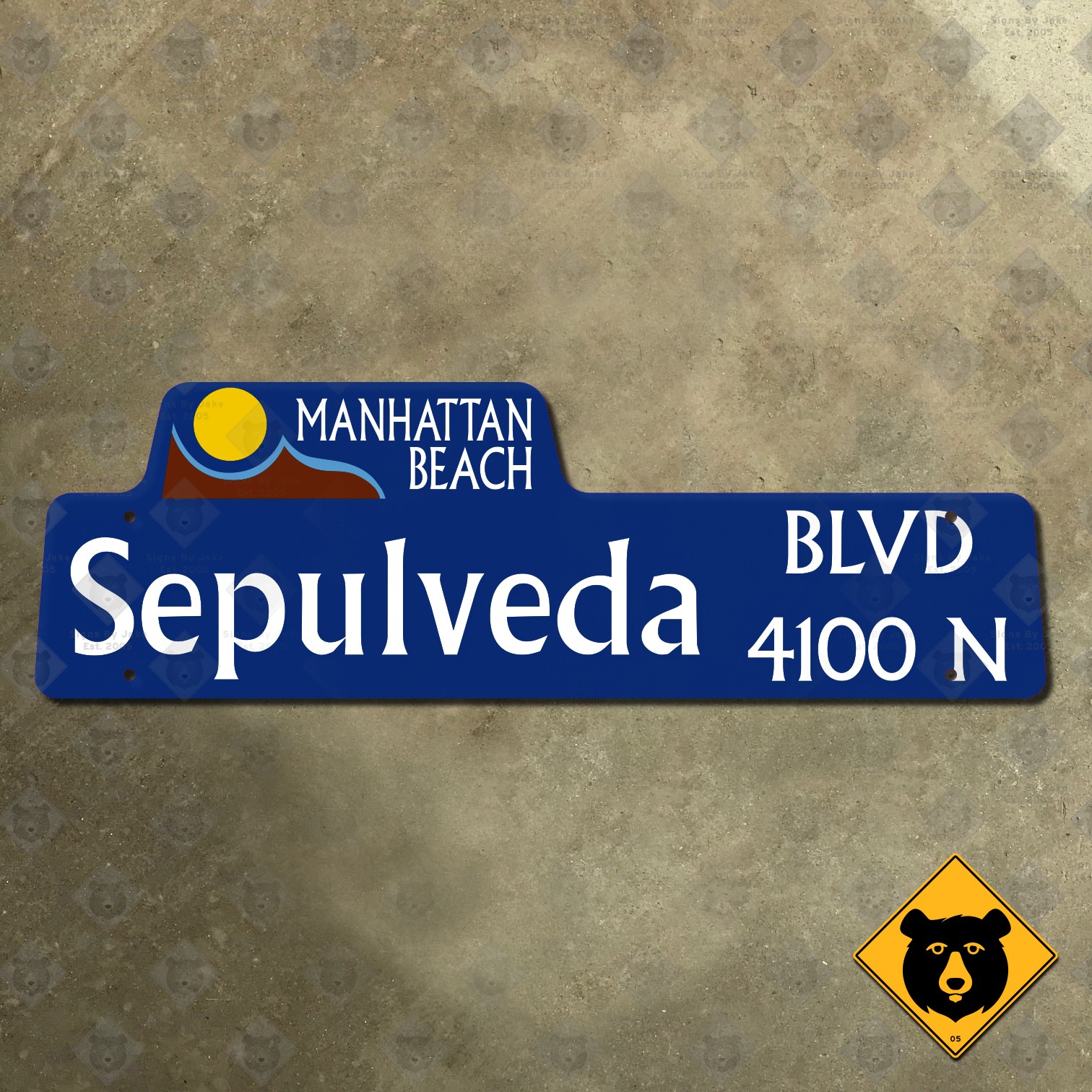Manhattan Beach California Sepulveda Boulevard street road sign 32x10