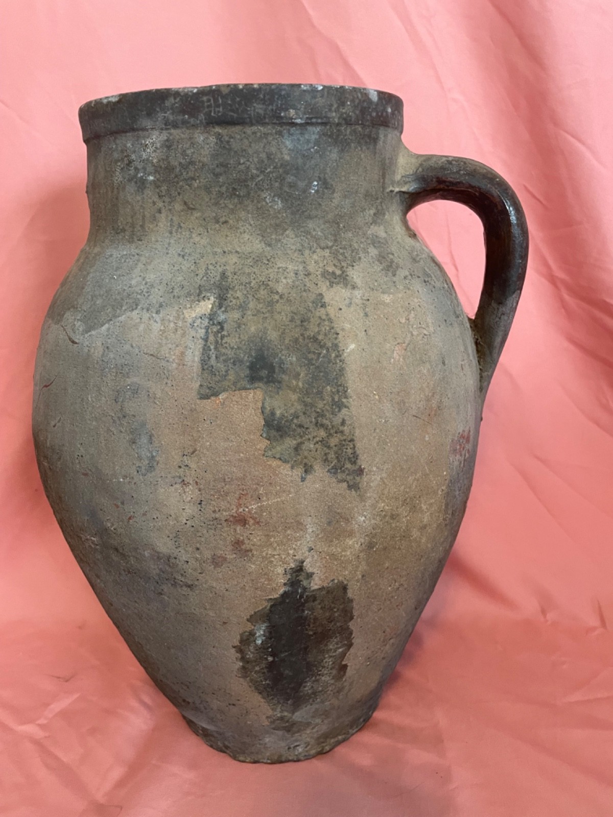 Antique Turkish Anatolian Earthenware Oil Jar Jug Pot 19thC Wabi Sabi Primitive