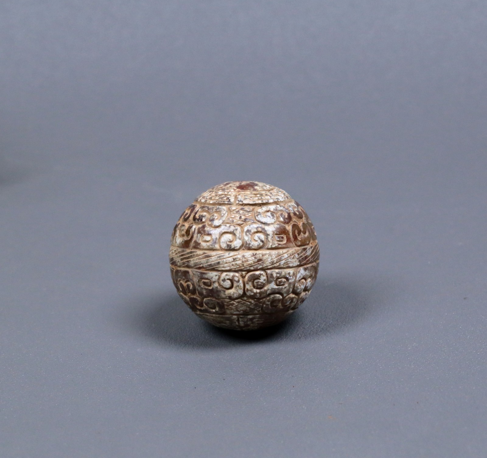 Antique Himalayan Tibetan Nepalese jade Prayer Bead with Carved