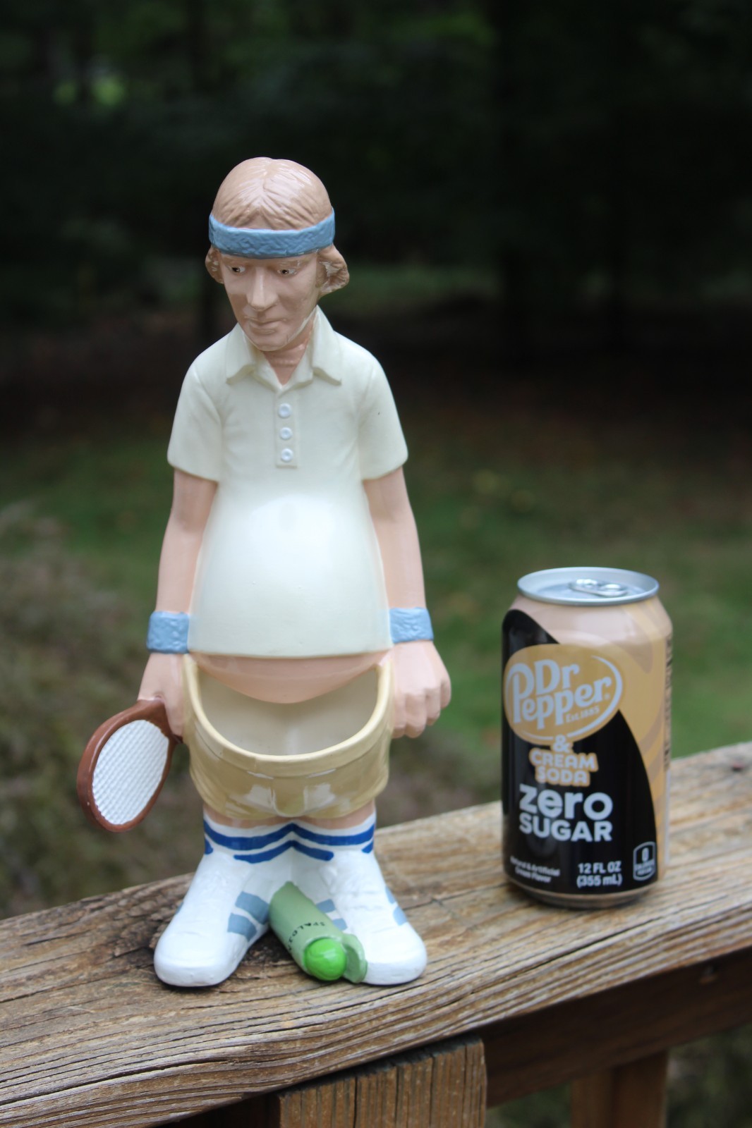 Vintage 1980s Sittre Ceramic Naughty Tennis Player Cactus Planter 12\