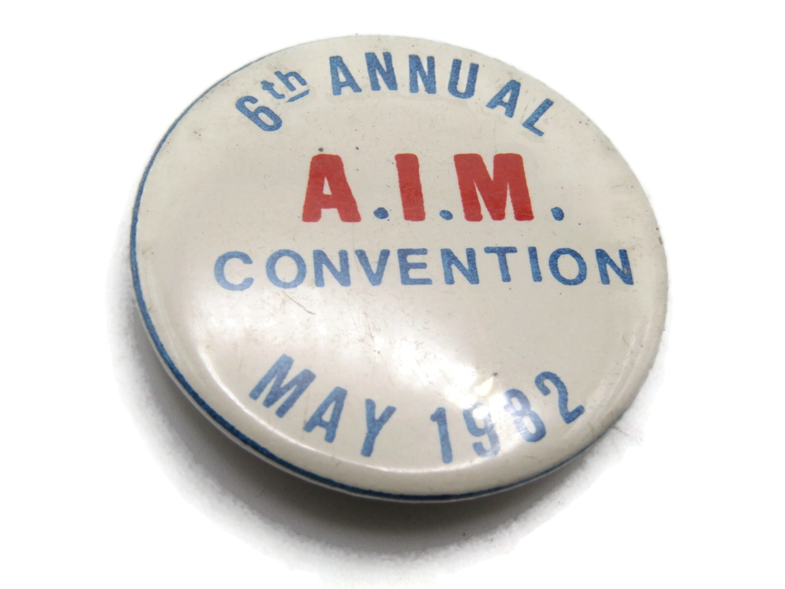 Vintage 1982 A.I.M. 6th Annual Convention Pinback Button Badge May Collectible