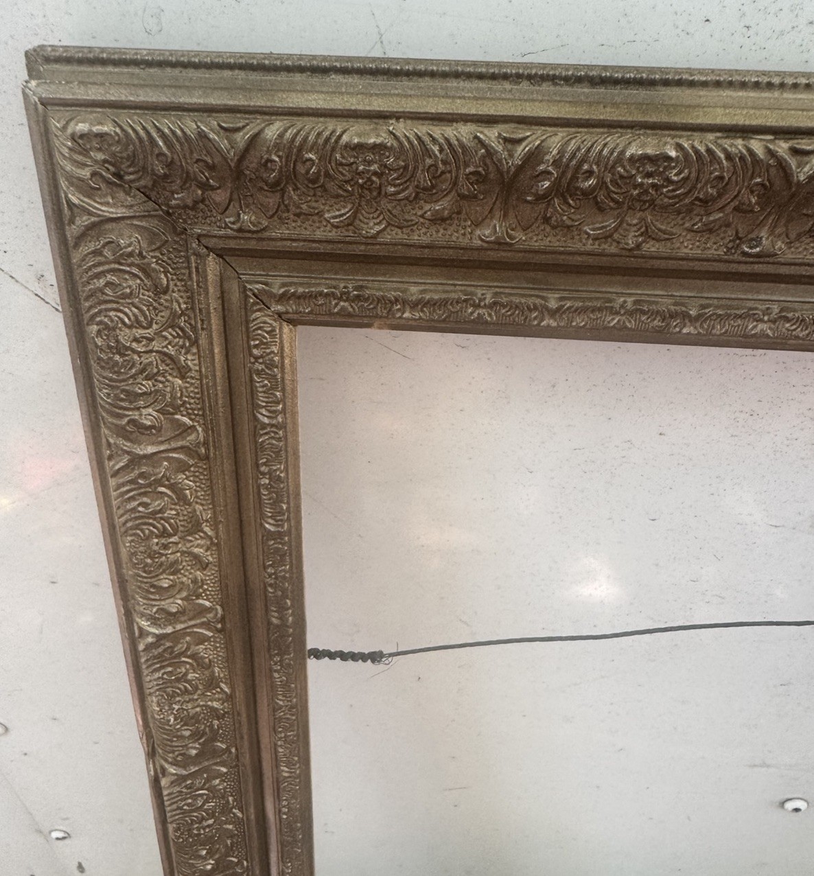 VTG Wood Fits 14” X 18” Gold Resin Frame Ornate Painting Art Original