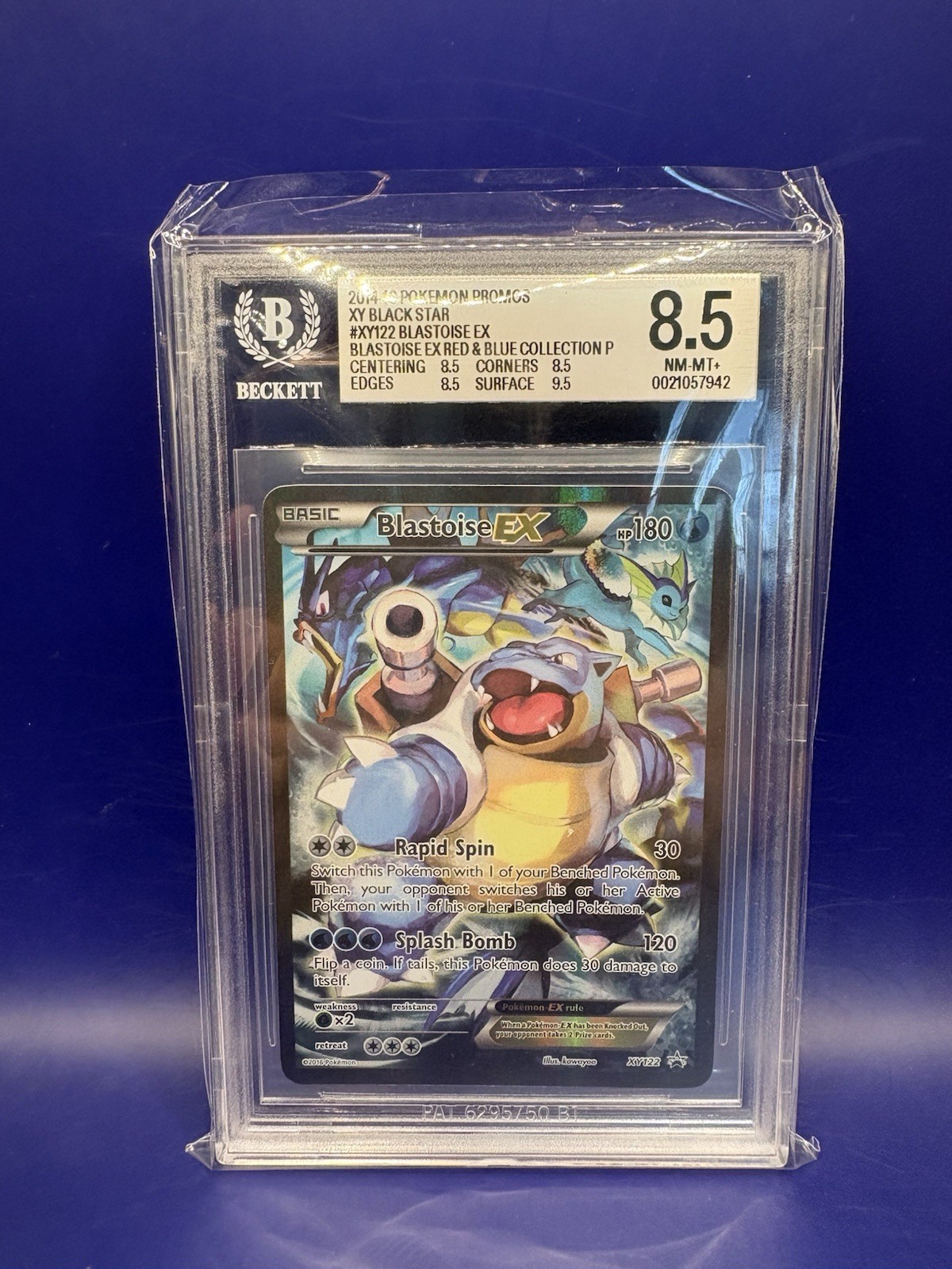 2014-16 BLACK STAR PROMO RED & BLUE COLLECTION #XY122 BLASTOISE EX BGS 8.5