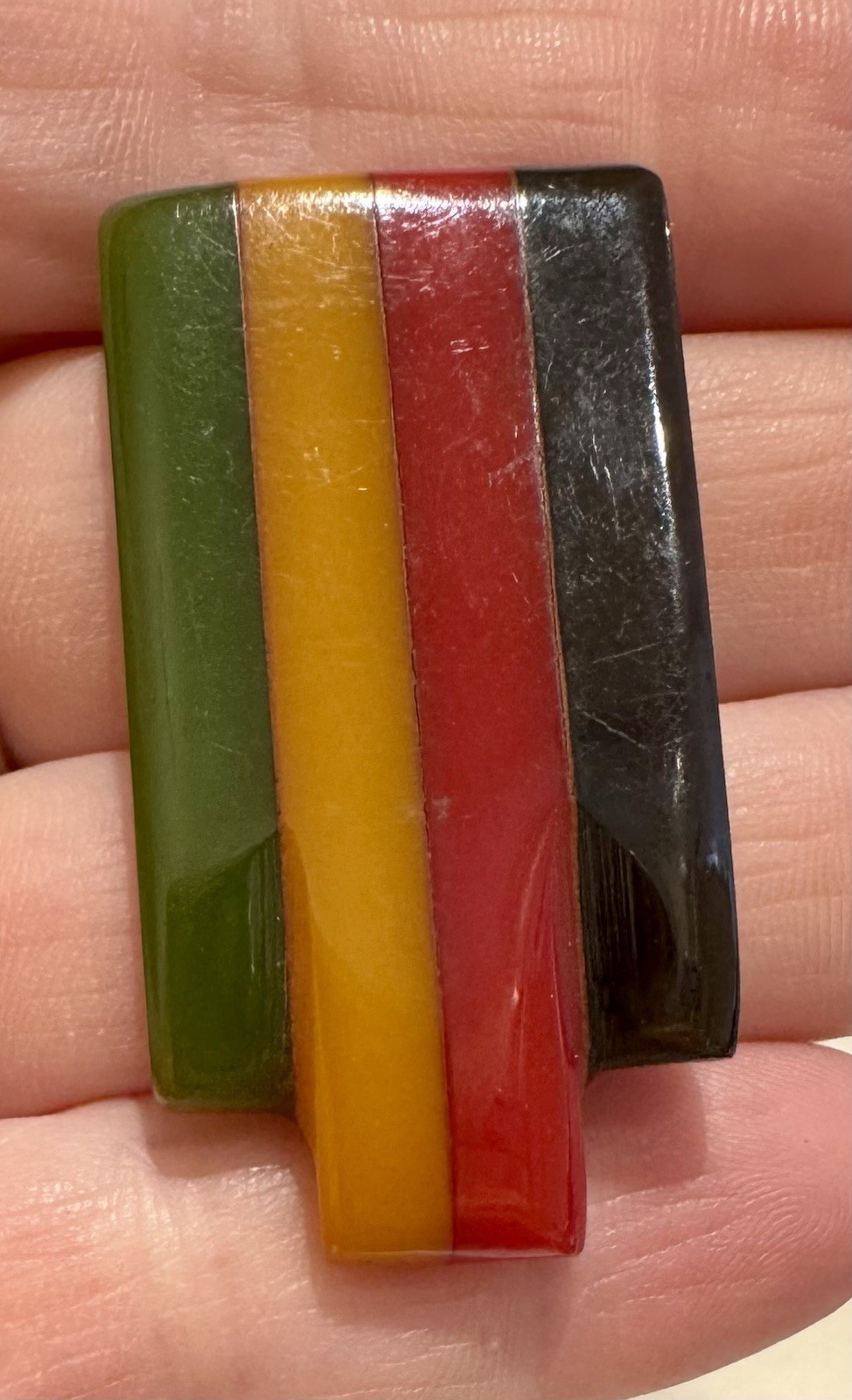 1930s Philadelphia Green Yellow Red Blk USA Sign Collector Quality Bakelite Clip