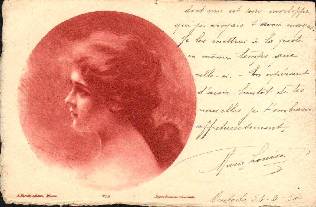 Portrait of a Lady - Vintage Italian Artist Postcard (3)