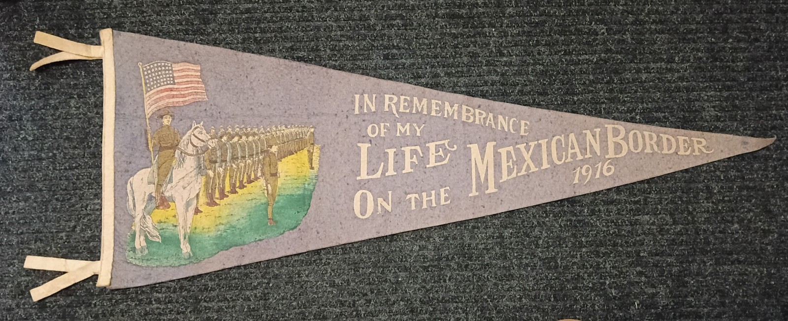 Large Original Mexican Border Service Pennant 36\