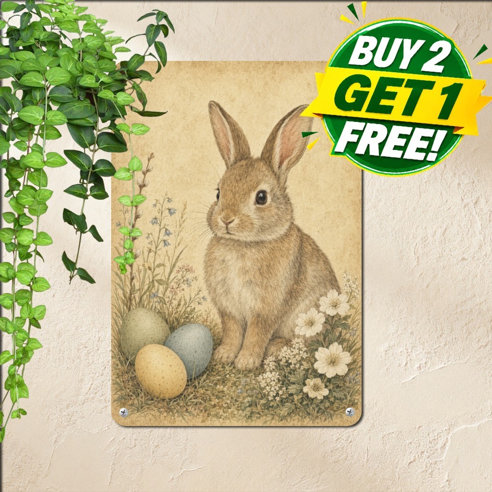 vintage easter bunny illustration soft pastel eggs spring