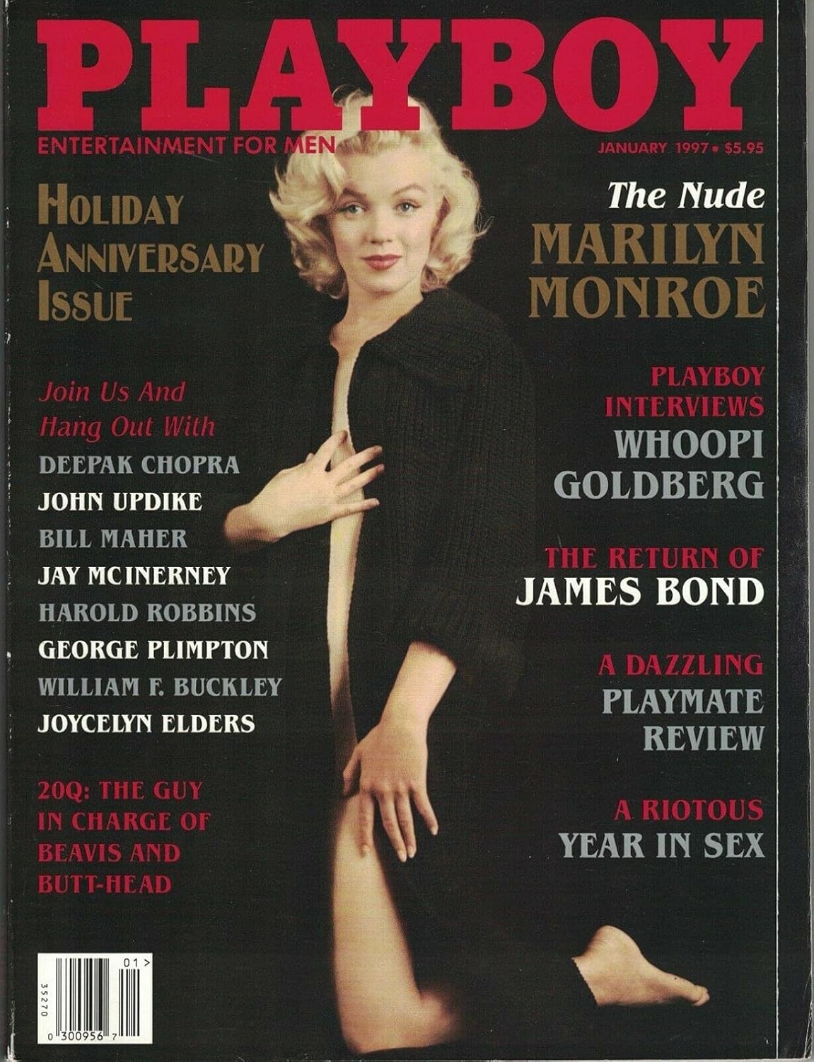 PLAYBOY MAGAZINE JANUARY 1997 - MARILYN MONROE COVER AND SPREAD. CLASSIC MARILYN