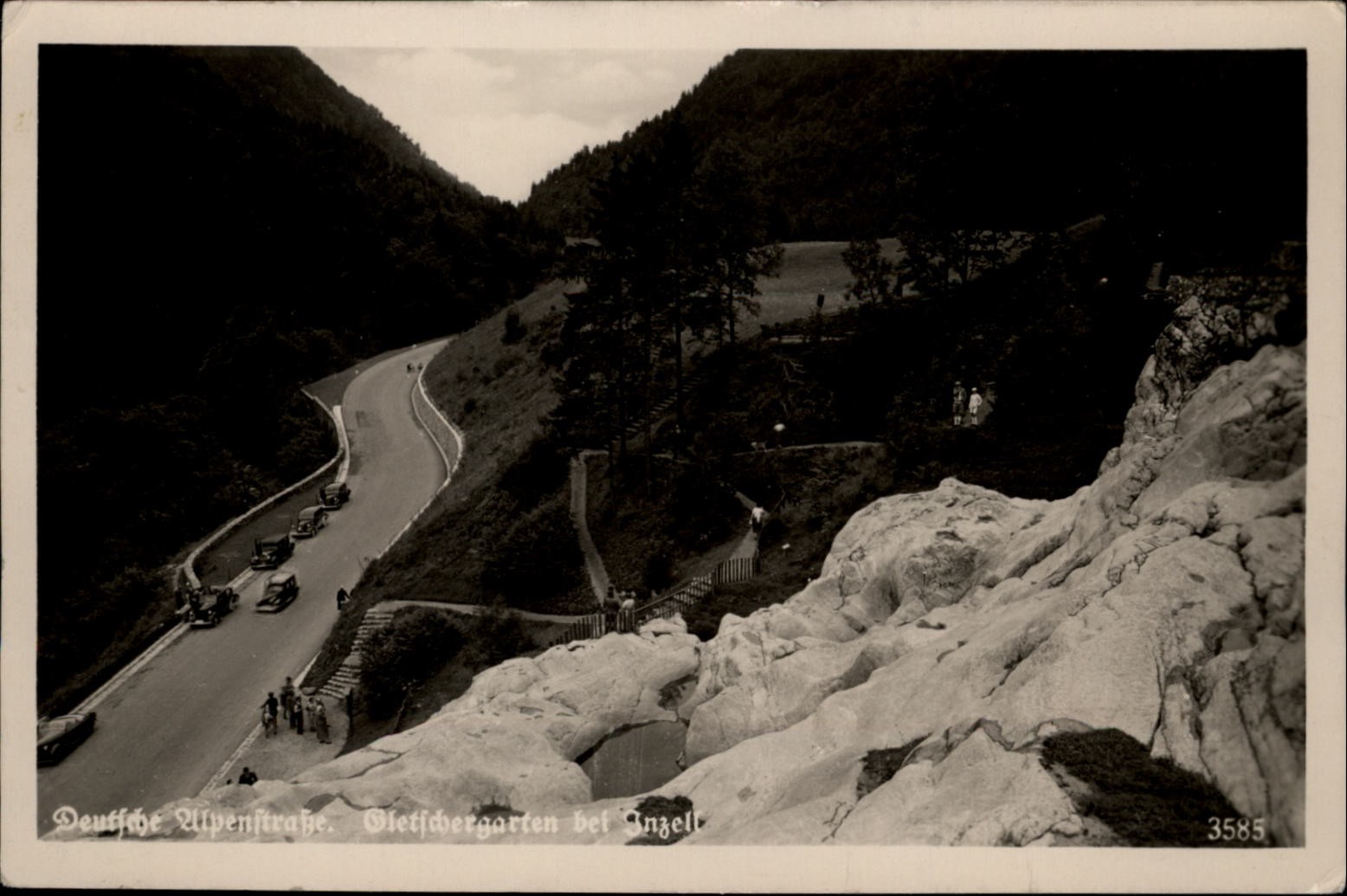 RPPC Gleitdorfergarten bei Inzell Deutsche Alpenstrasse vintage postcard p350