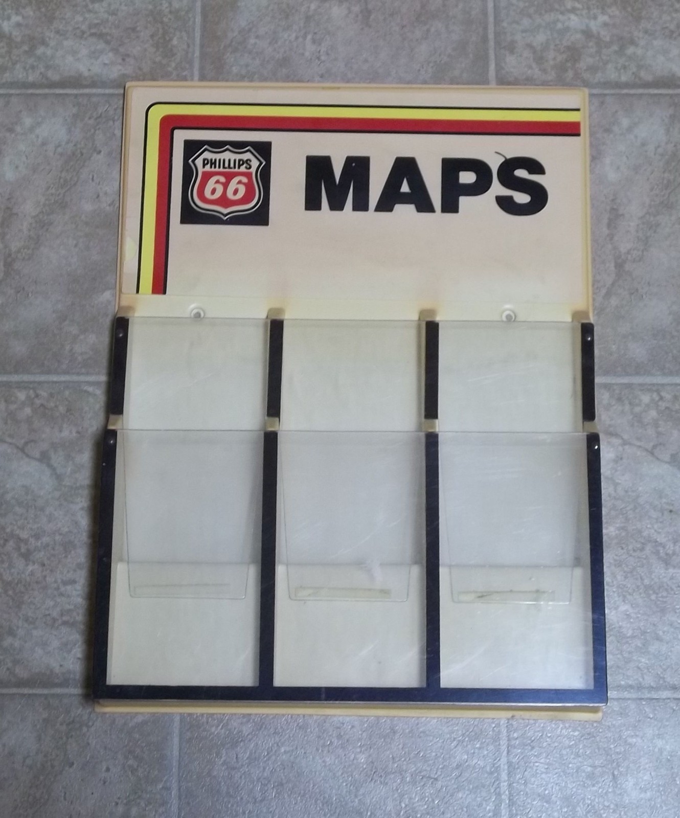 VINTAGE PHILLIPS 66 MAP RACK HOLDER 1970s
