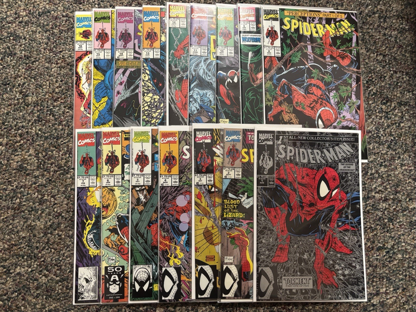 Spider-Man (1990) #1-16 Complete Set Todd McFarlane Full Run.