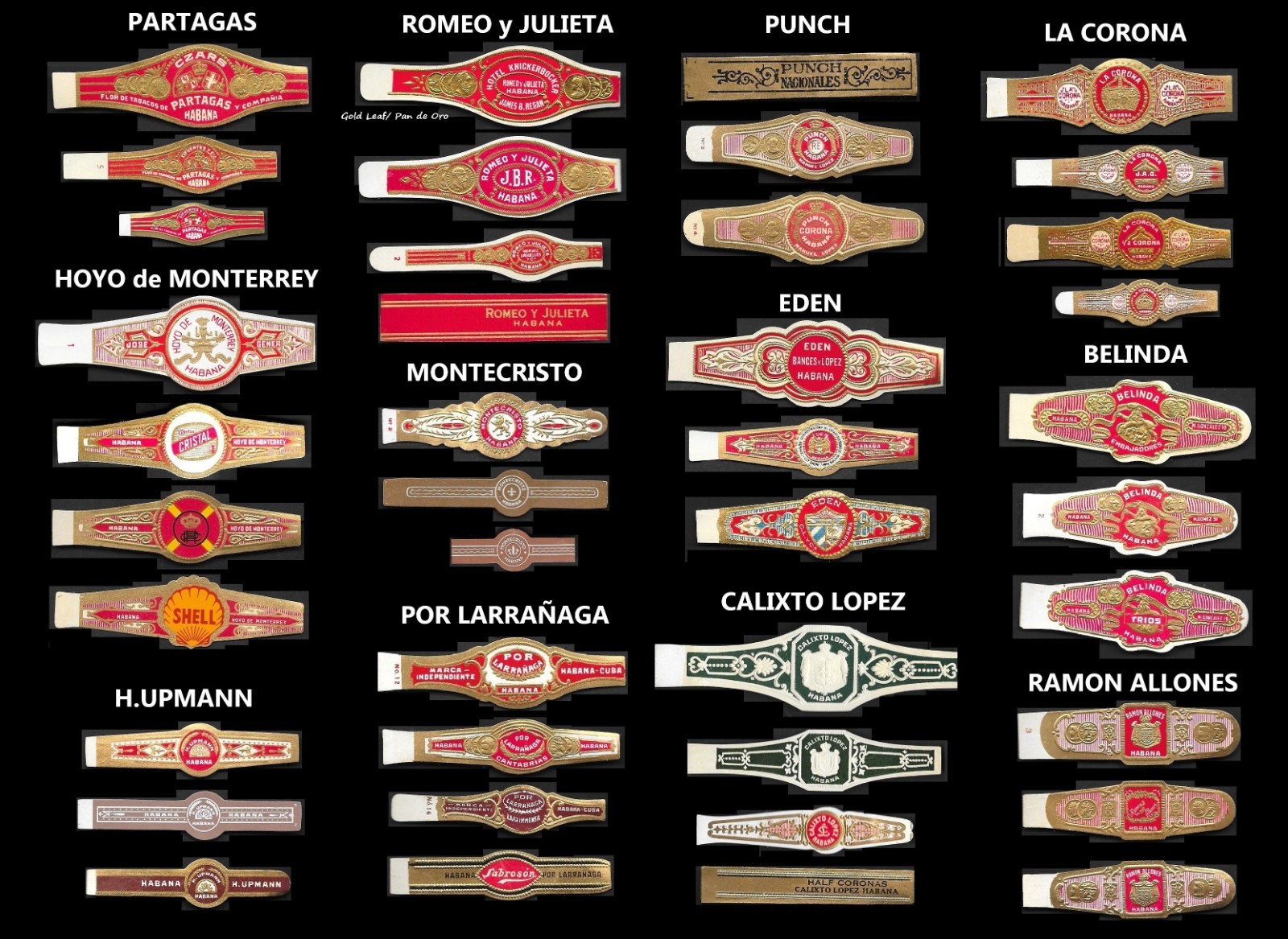 Exceptional Vintage Cigar Bands Lot (40 Pcs) - 12 Iconic Brands 1900-50s