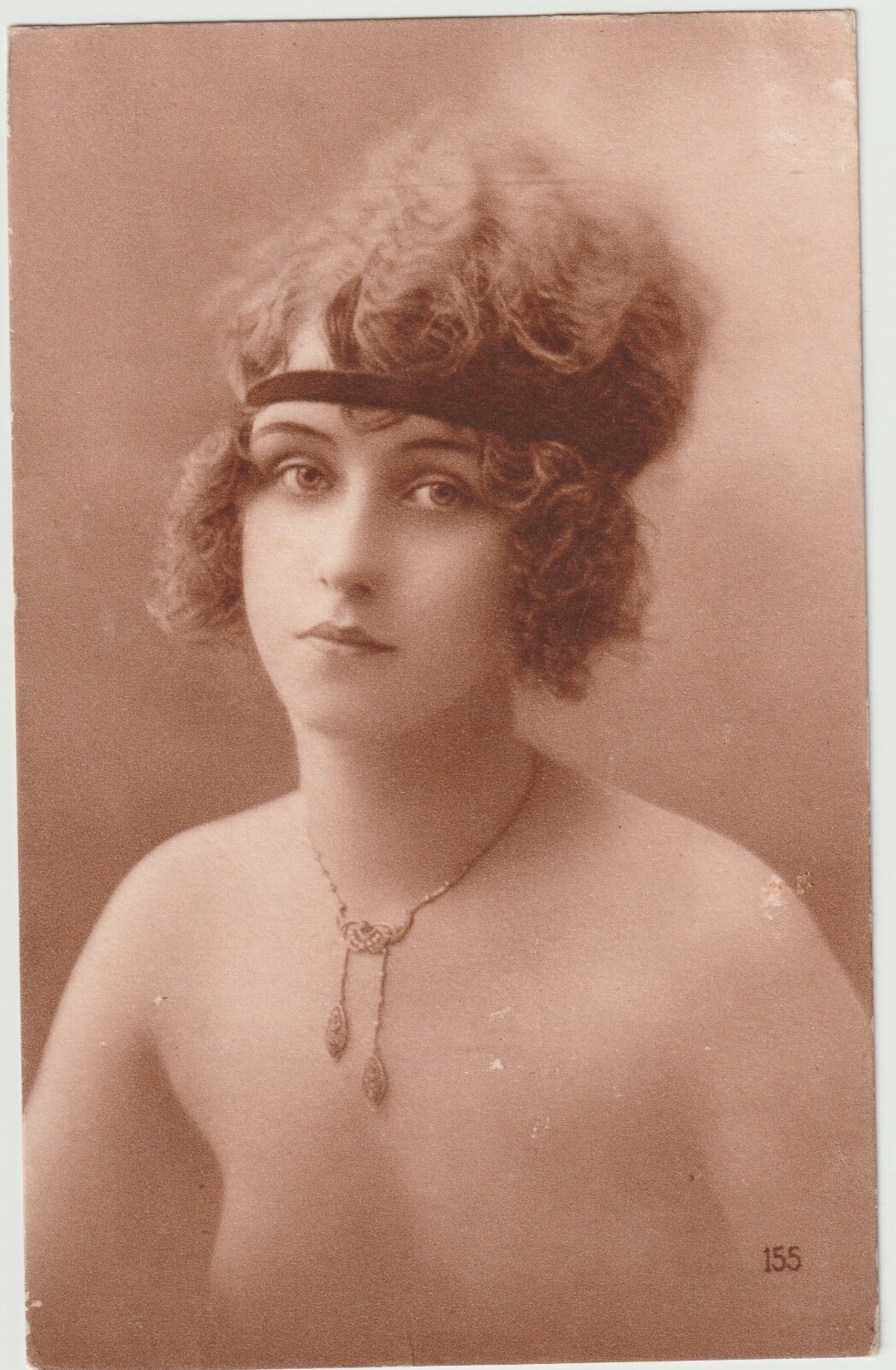 Original French Aurographie printed postcard Art Deco nude study 1910 oct #733