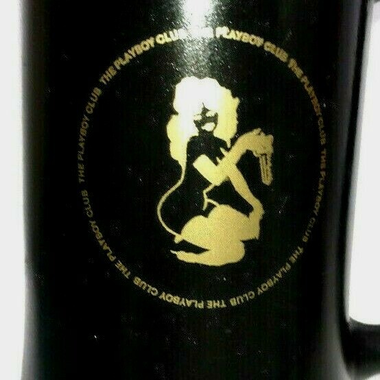 Vintage The Playboy Club Black Smoked Glass  Mug Stein 