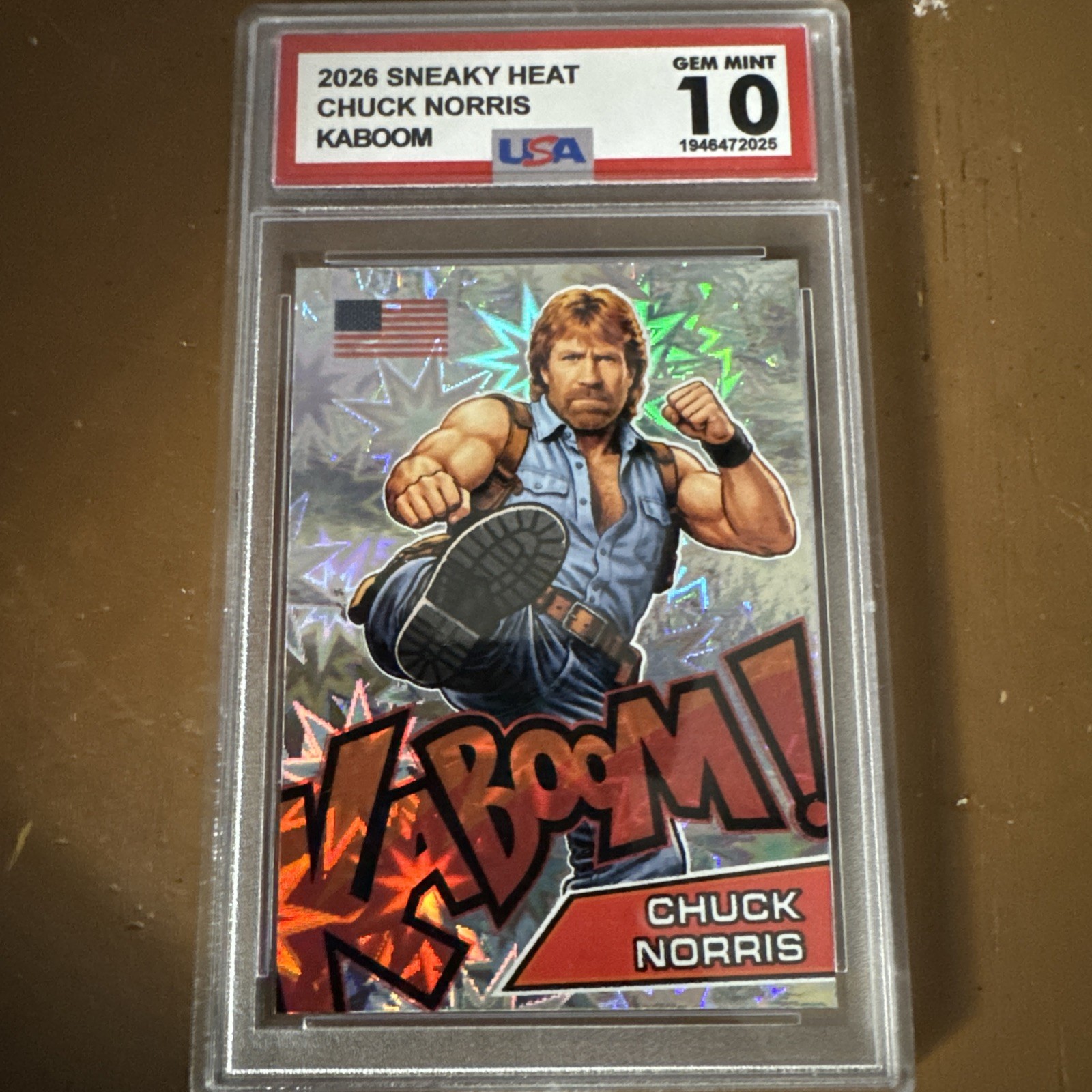Sneaky Heat Kaboom Chuck Norris Gem Mint Parallel Trading Card StickerJay 2026