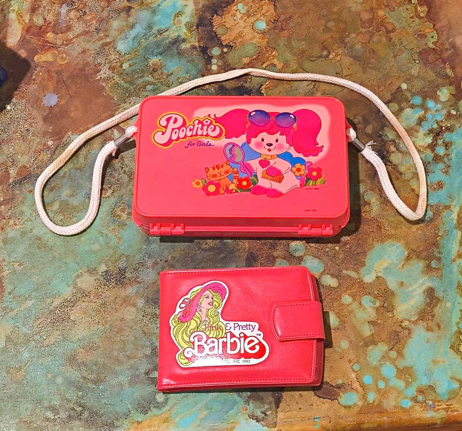 Vintage 1980s Mattel Barbie & Poochie Purse Wallet Lot - Retro Pink Accessories