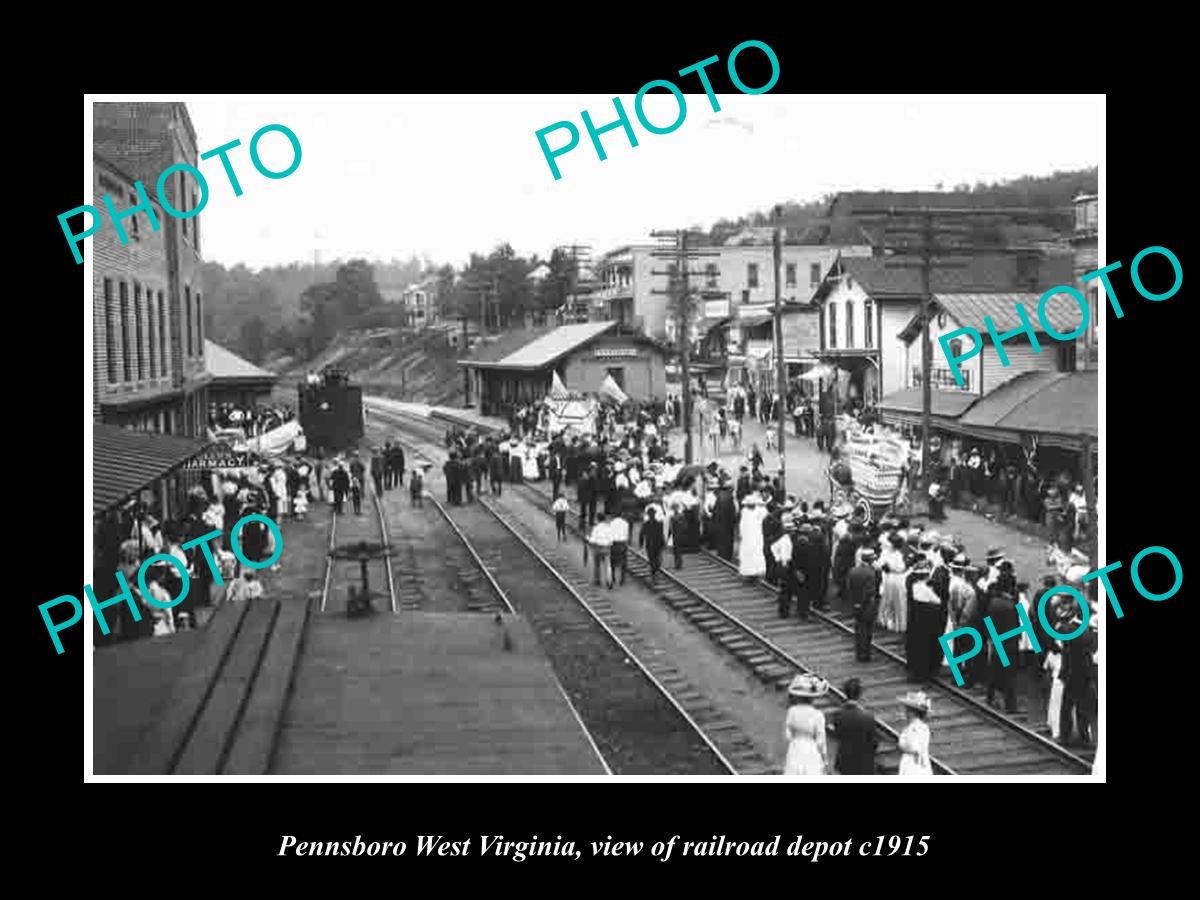 Pennsboro West Virginia The Railroad Depot c1915 Old Large Historic Photo
