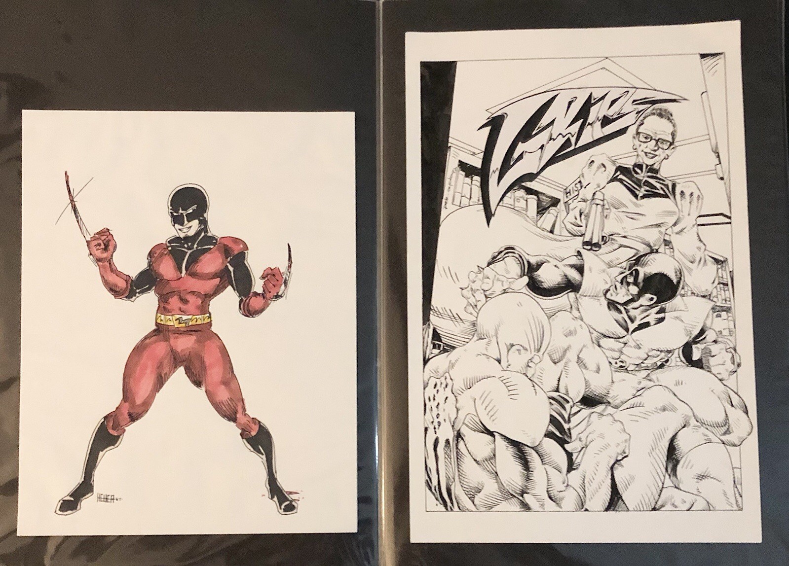 Grips Unpublished Original Comic Art  Cover And Grips Original Sketch