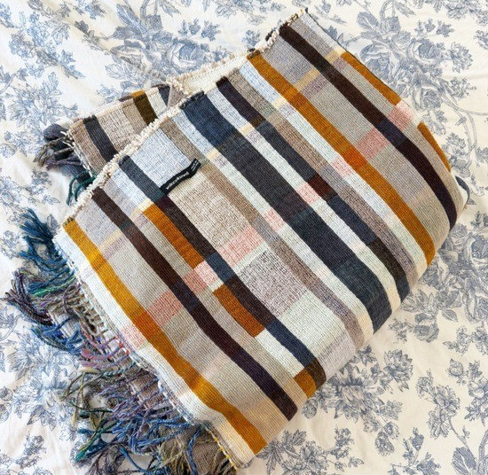 Wallace & Sewell Blanket Made in England Wool Blend Fringe Plaid