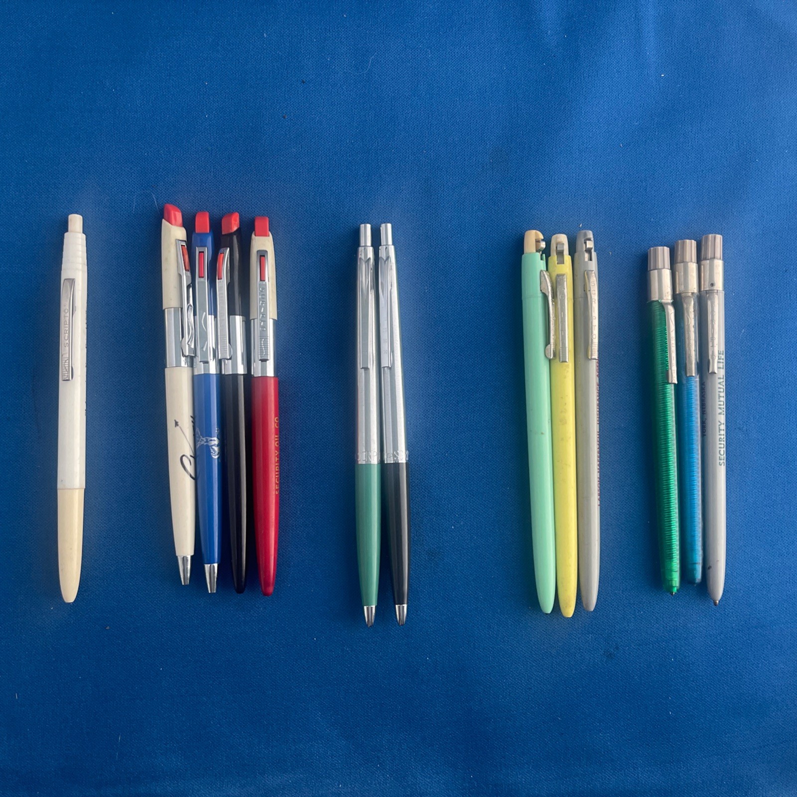 Vintage Scripto Lot Of 13 Ballpoint Pens - Various Styles