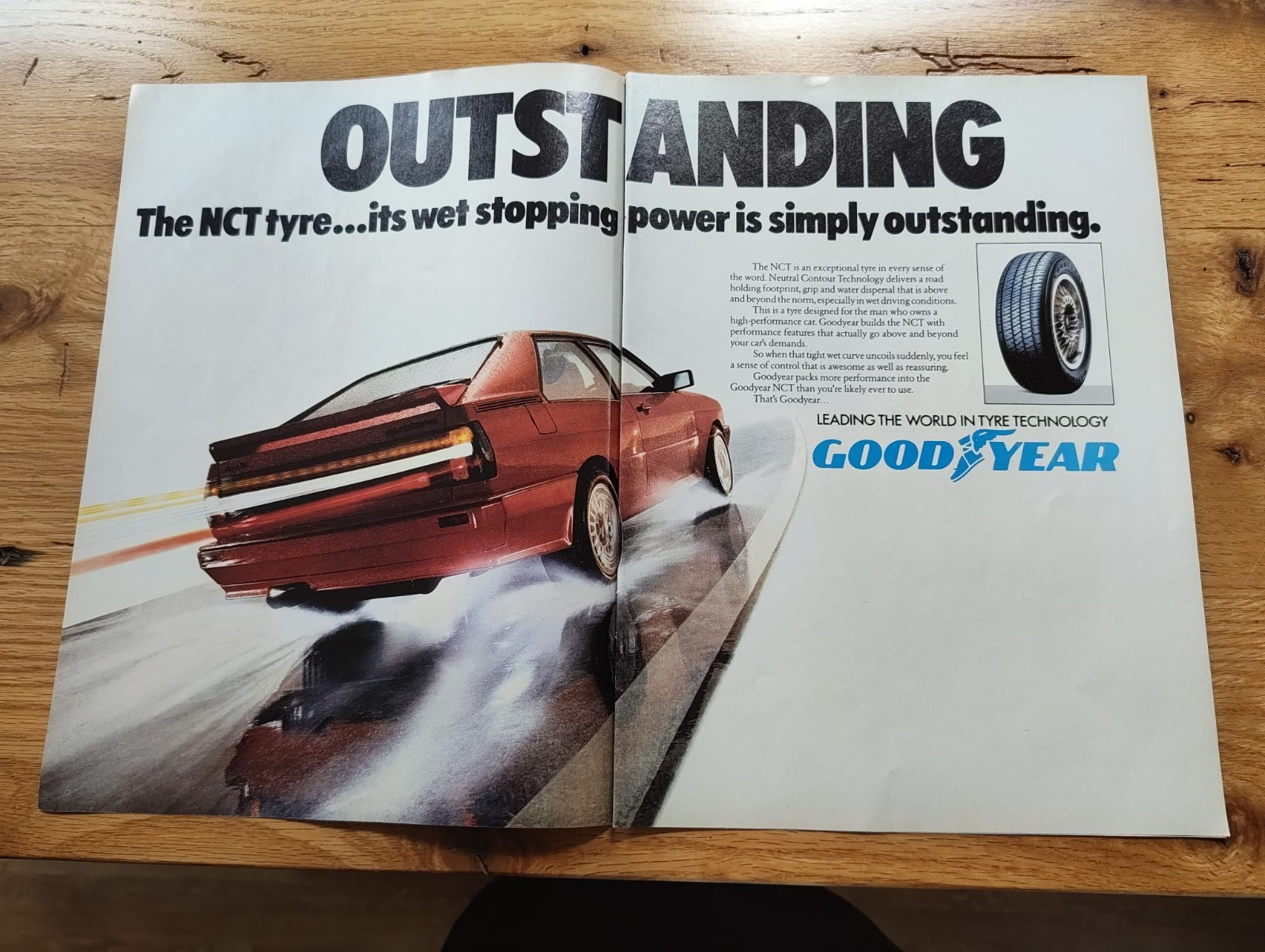 Goodyear Tyre Advertisement from 1985 - Double Page - 42 x 28cm