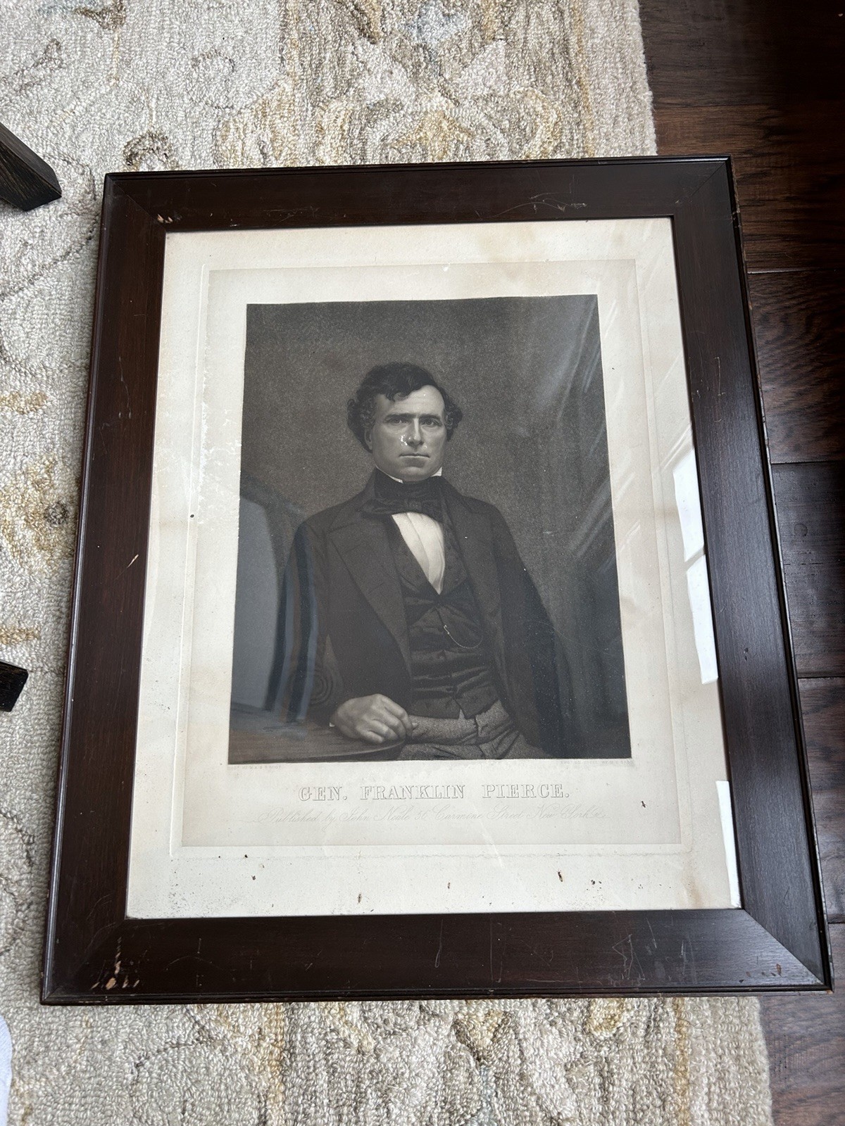 RARE Early 1850’s Engraving 12th President Of The United States FRANKLIN PIERCE