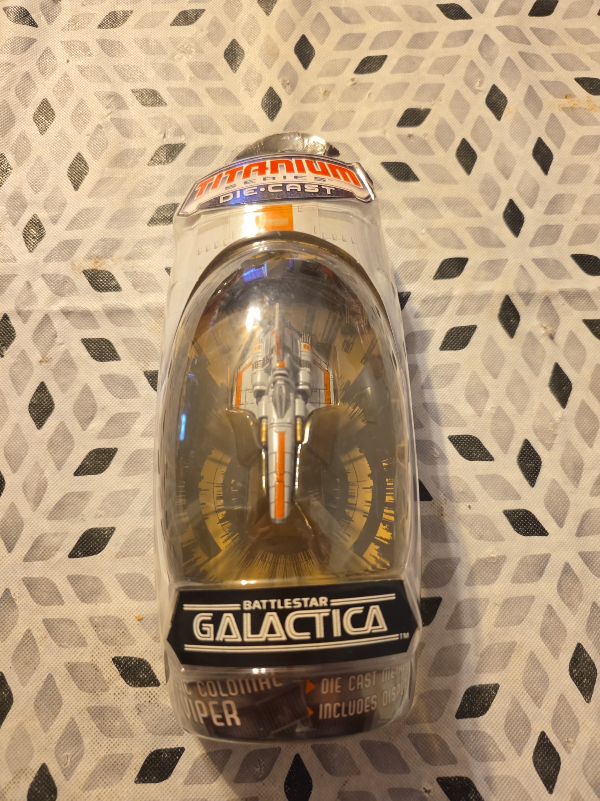 Titanium Battlestar Galactica Classic Colonial Viper Fighter Diecast Ship NIP 