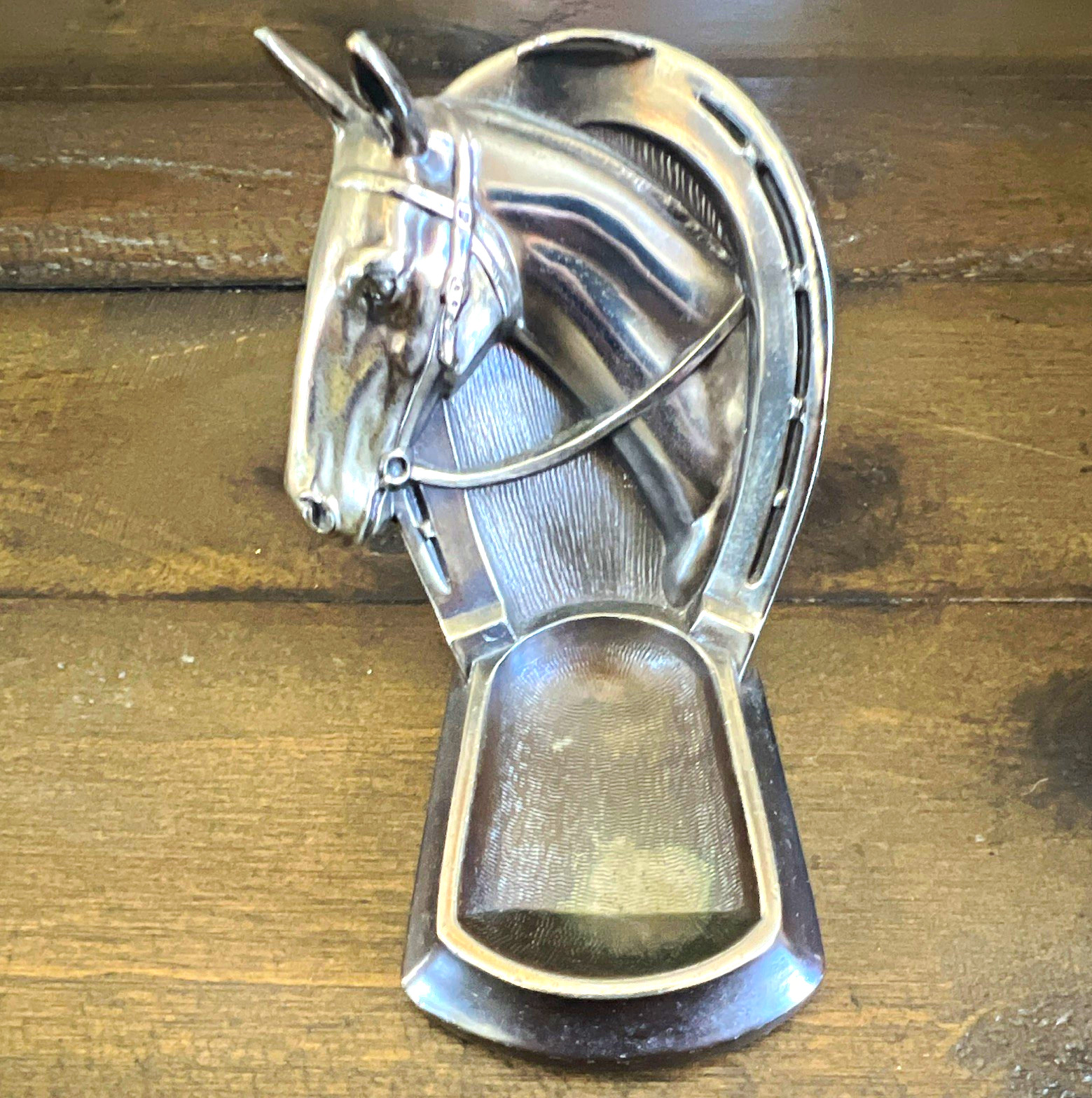 Rare Vintage Antique Cigar and/or Pipe Rest, Horse Head Lucky Horseshoe, Metal