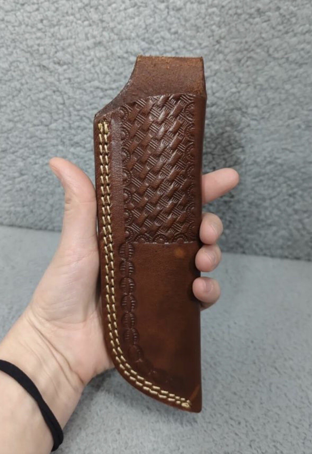 Custom Leather Knife Sheath Fixed Hunting Blade Knife Engraved belt loop Holster