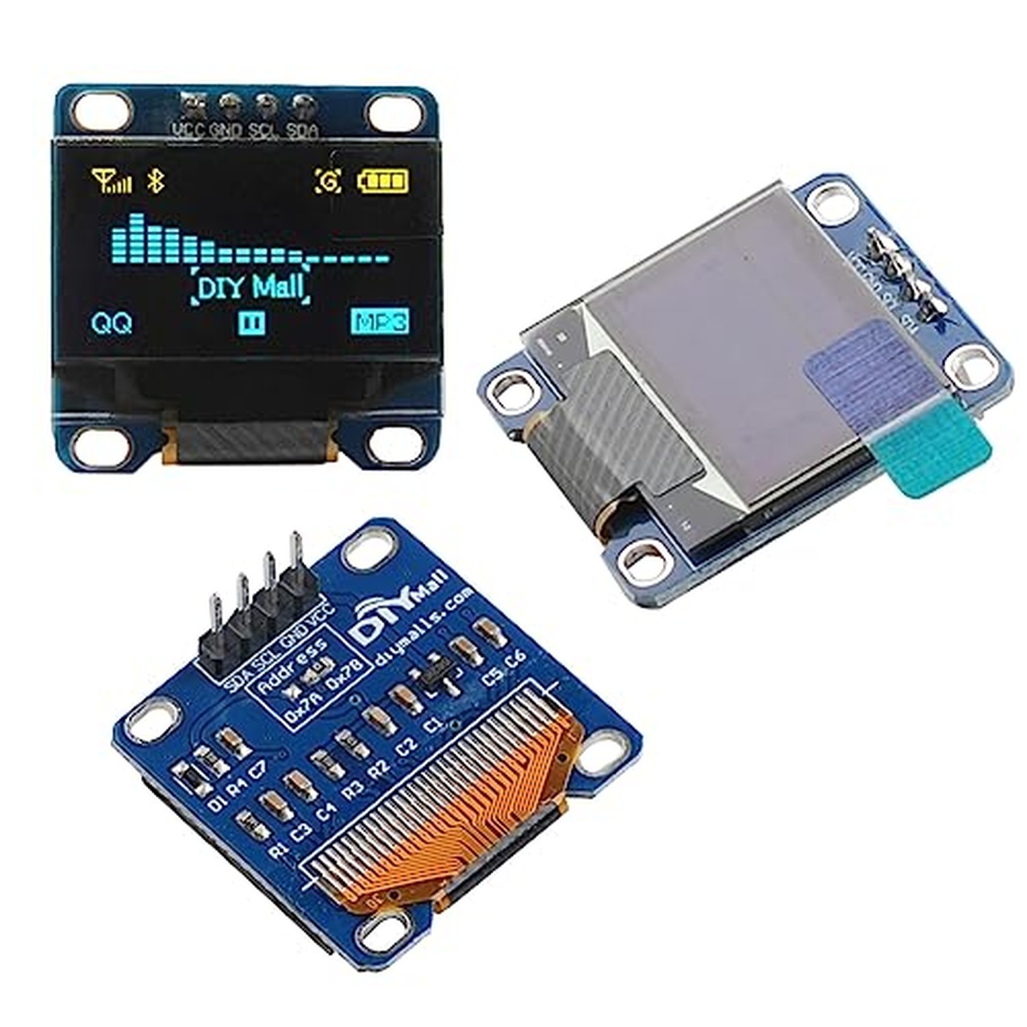 0.96 inch OLED Display Screen Module 128x64 SS– D 1306 Yellow+Blue