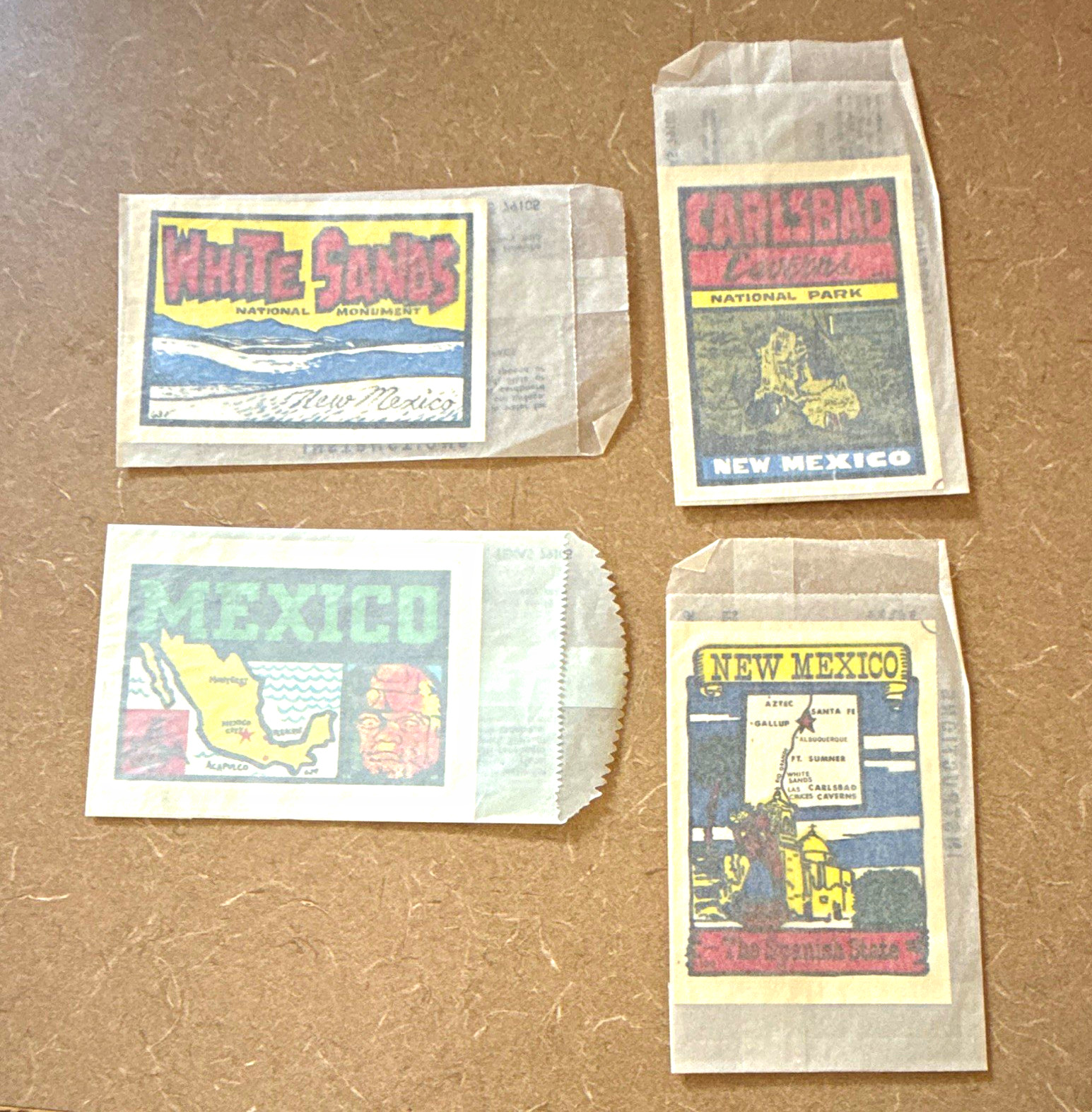 1963 Vintage Travel Decal Sticker Lot New Mexico & Mexico in Multicolor