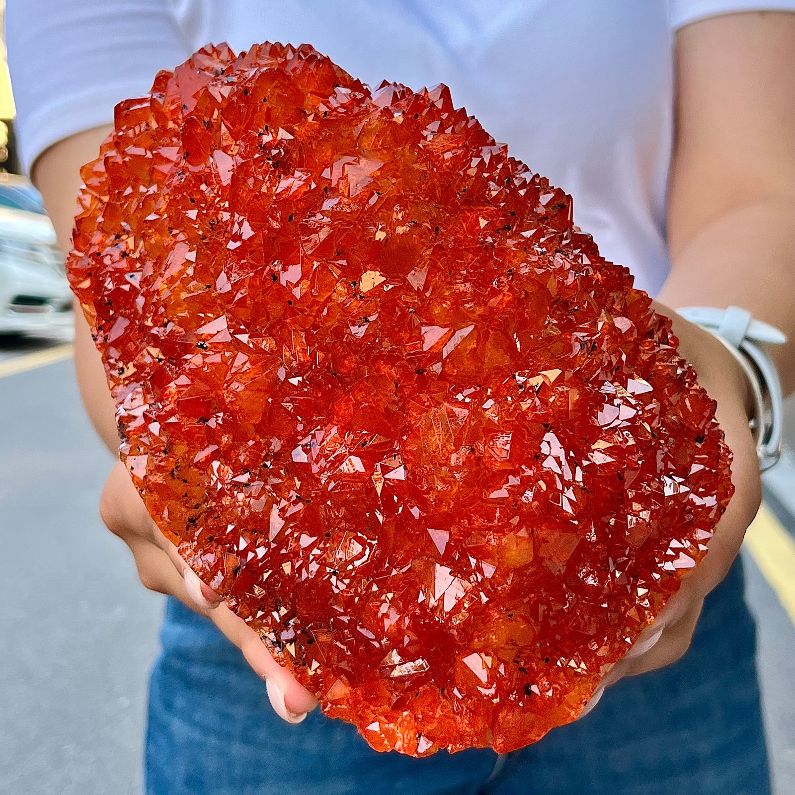 7.03LB  High quality Yellow Cluster Cave Cathedral specimen restoration