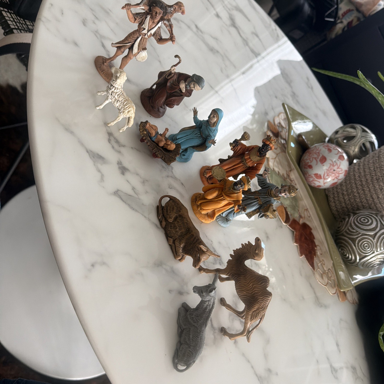Vintage Italy Nativity Set Wiseman Baby Jesus Joseph Mary Shepherd Animal