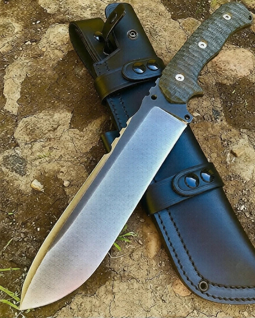 Custom Handmade D2 Tool Steel Hunting Bowie Knife Survival Camping Knife