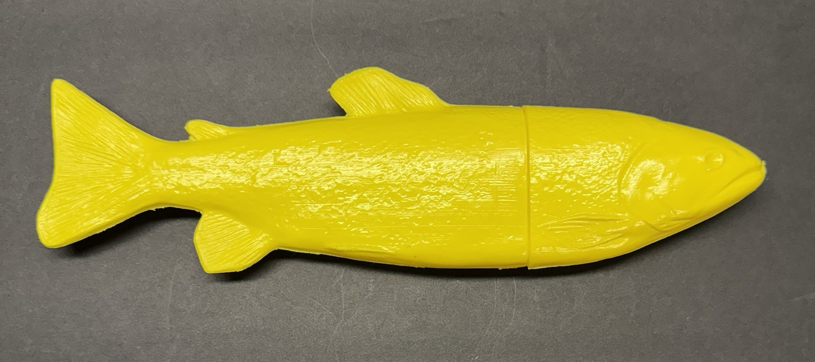 VIntage Xonex Plastic Fish Box Blow Mold Toy Bright Yellow Italy Container