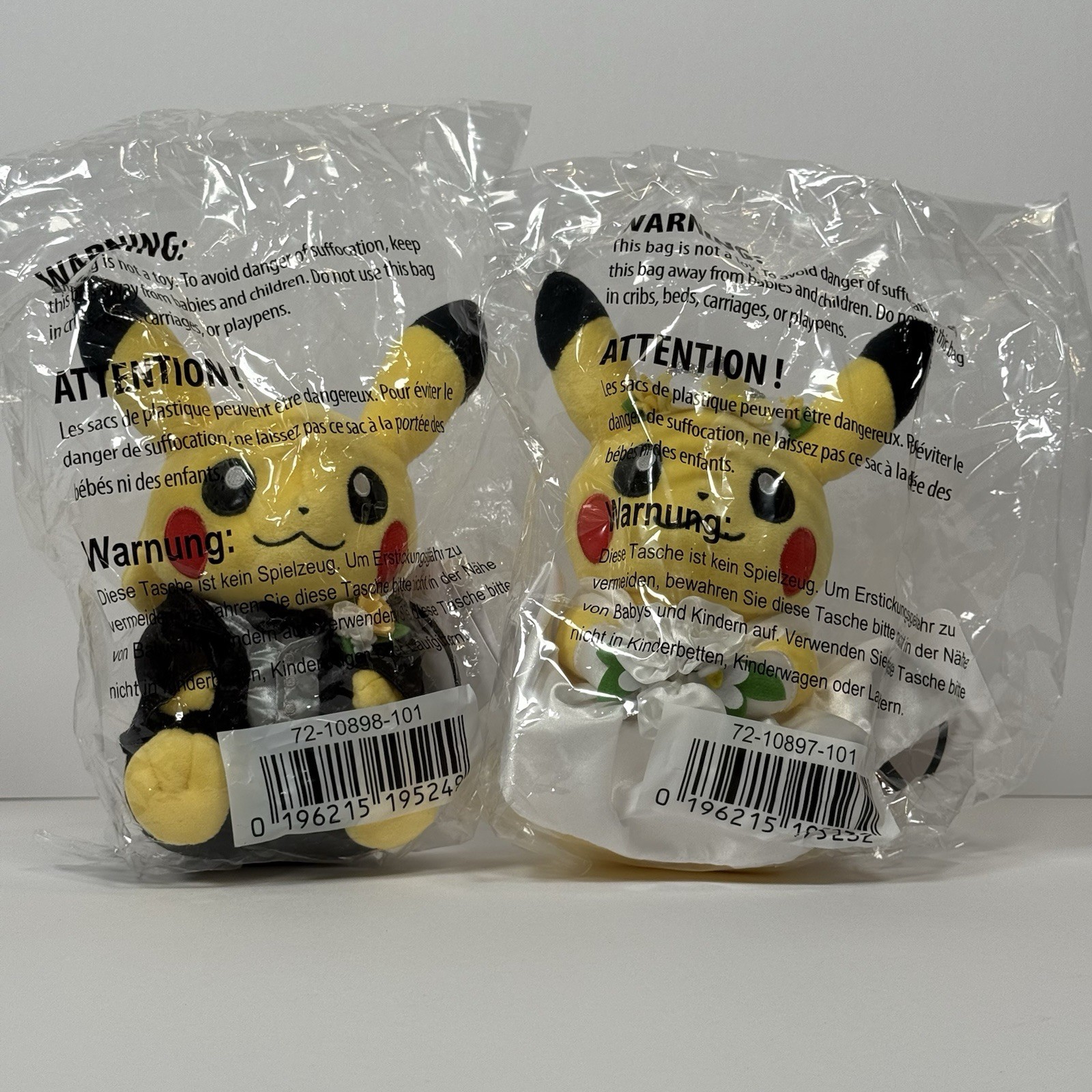 AUTHENTIC Pokemon Center Wedding Dress & Tuxedo Pikachu Bride/Groom Set SEALED
