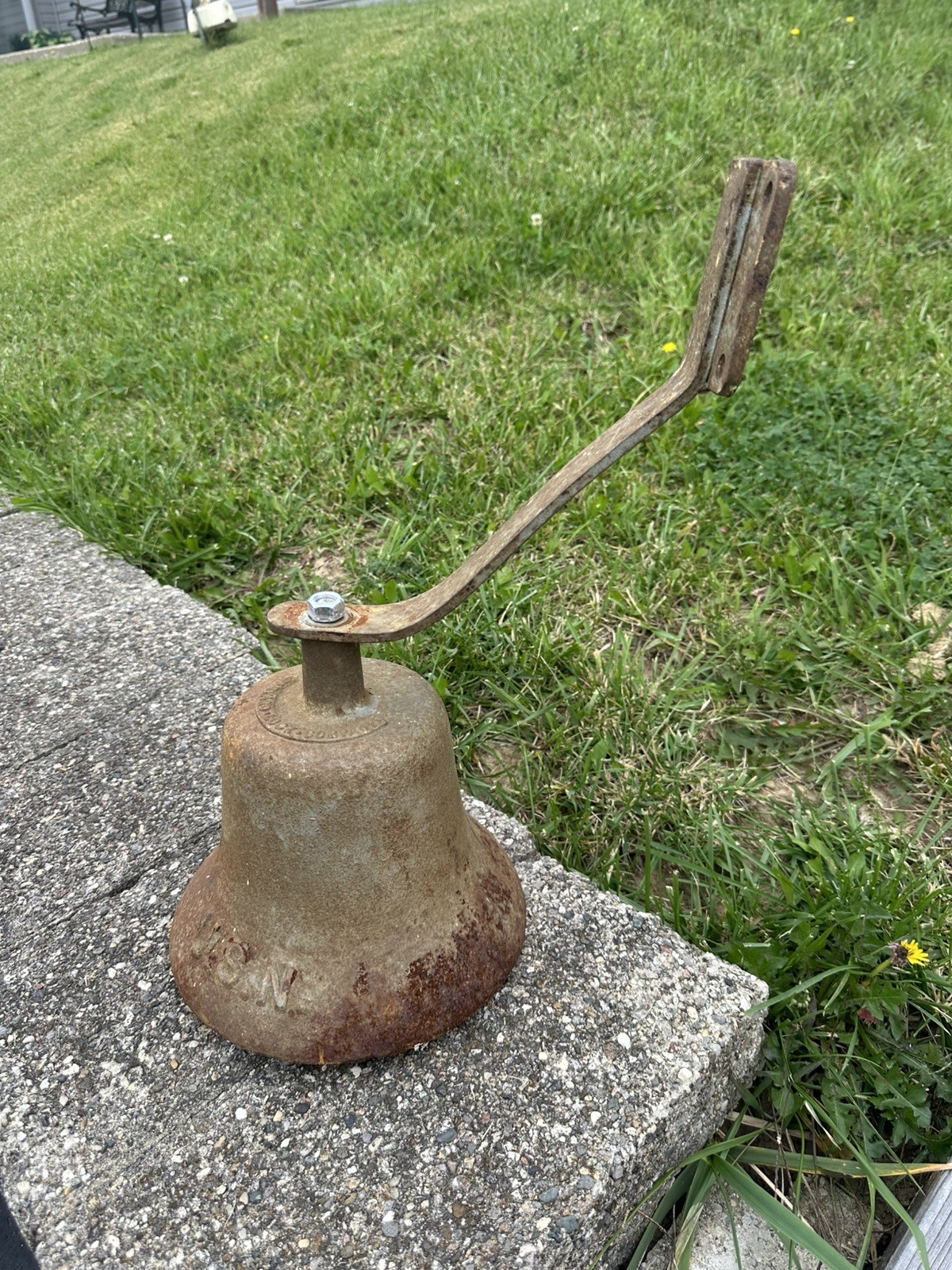 Vintage  WWII US Navy Harvard Lock Company Cast Iron Ship Bell Side Crack