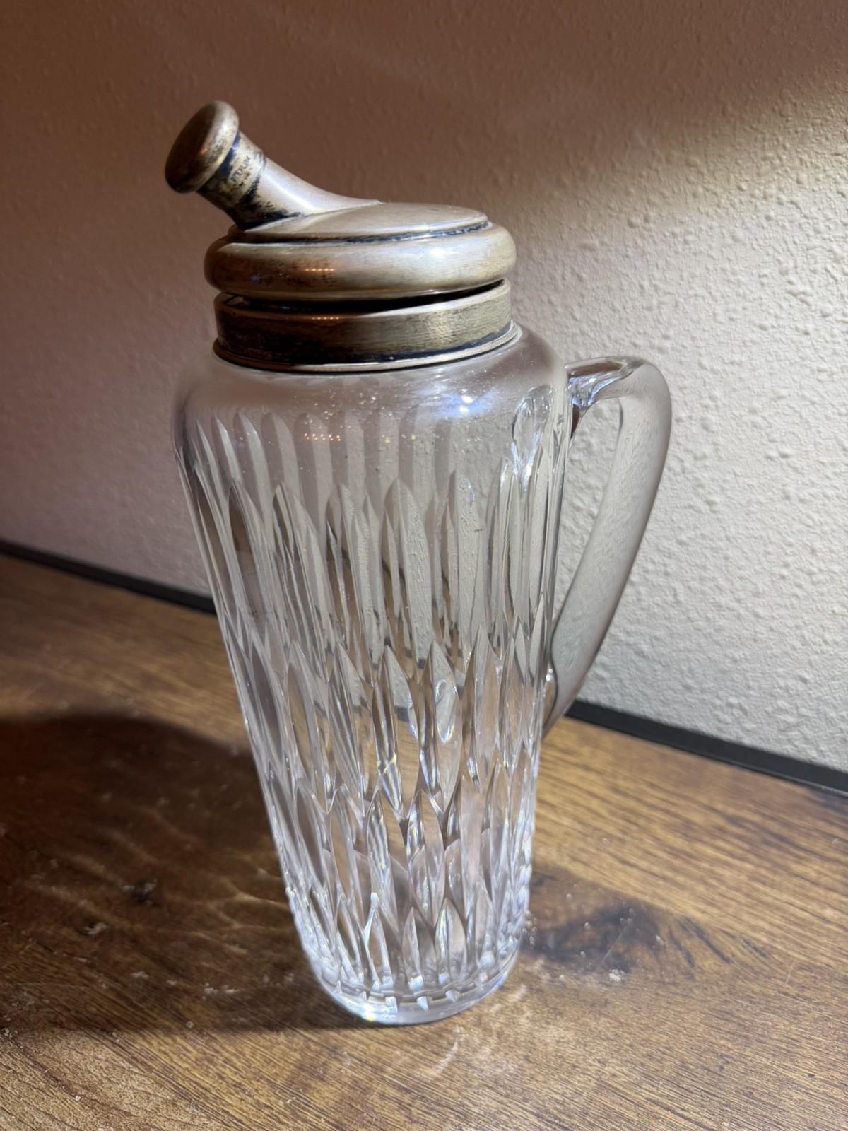 Antique HAWKES Sterling Silver Crystal Cocktail Shaker 