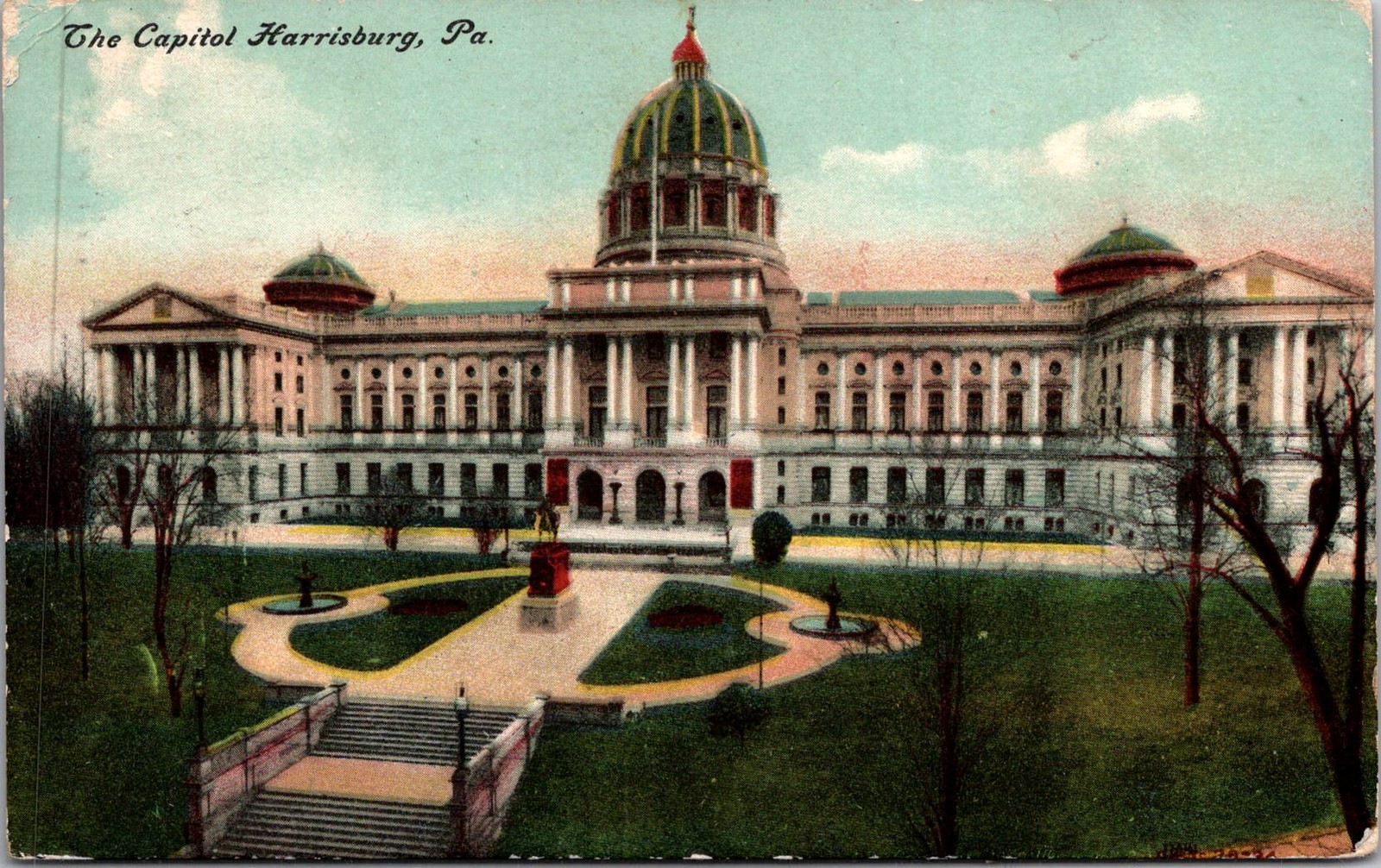 The Capitol Harrisburg PA 1910 Vintage Postcard 5P19-2