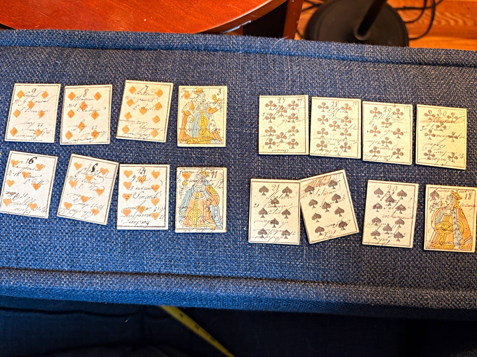 16 Antique French Petit Etteilla Fortune Telling Cards Handwritten 19th C