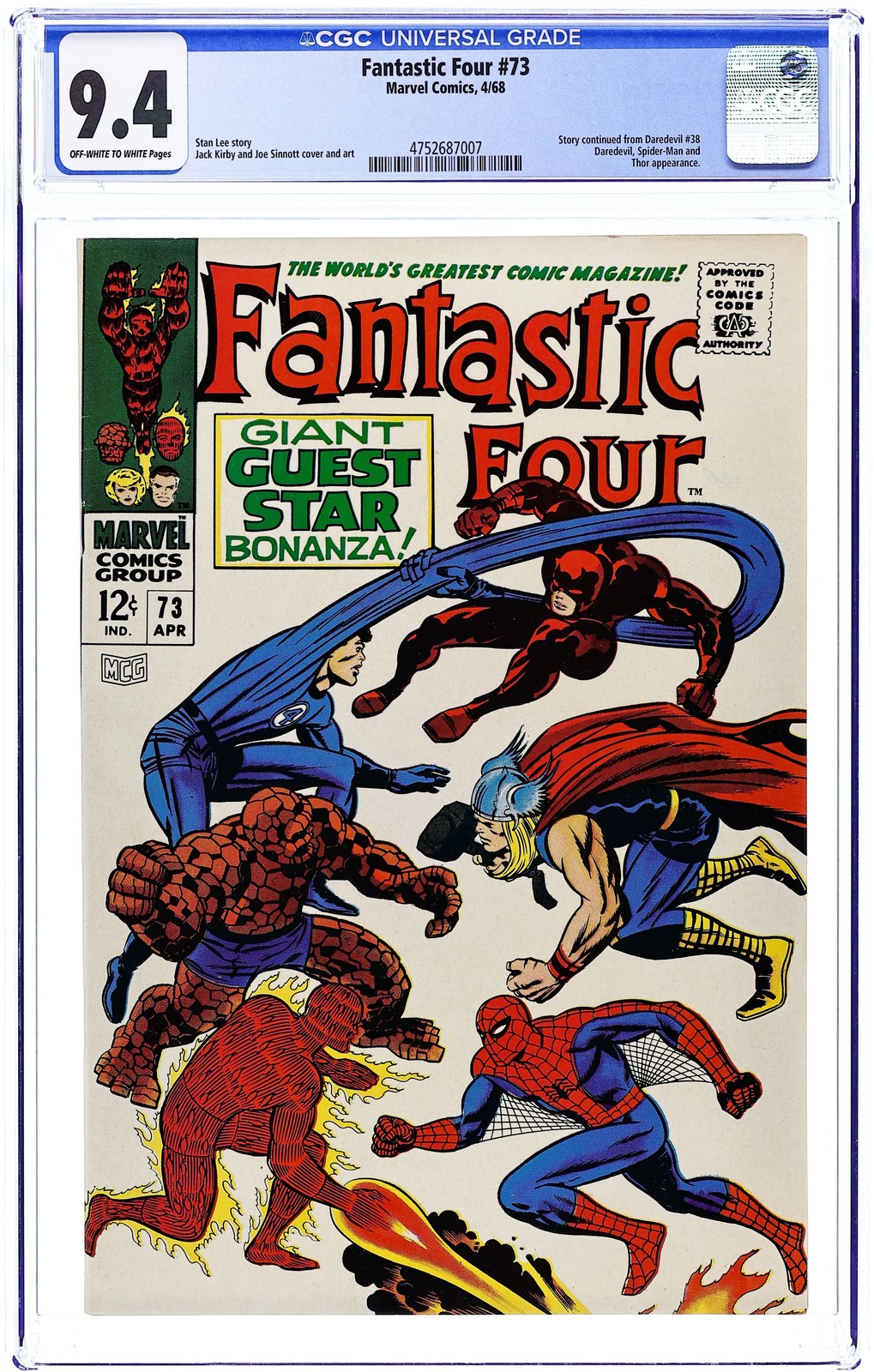 Fantastic Four #73 CGC 9.4 1968 4752687007