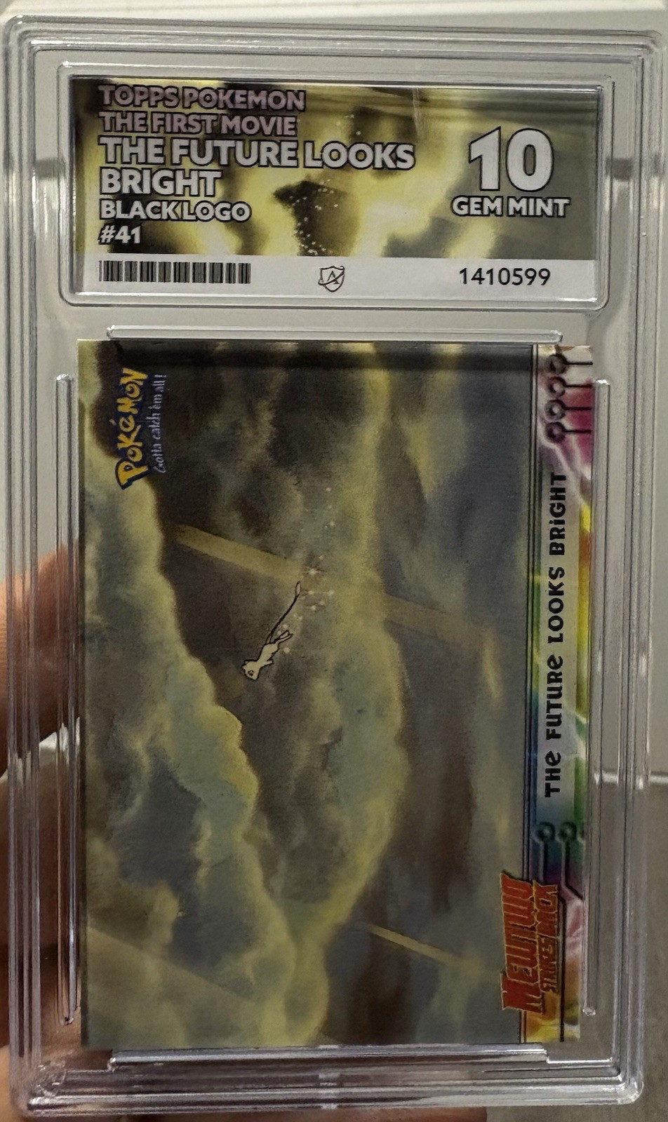 Topps Pokémon First Movie 1999 The Future Looks Bright Black Logo ACE 10 -POP 1