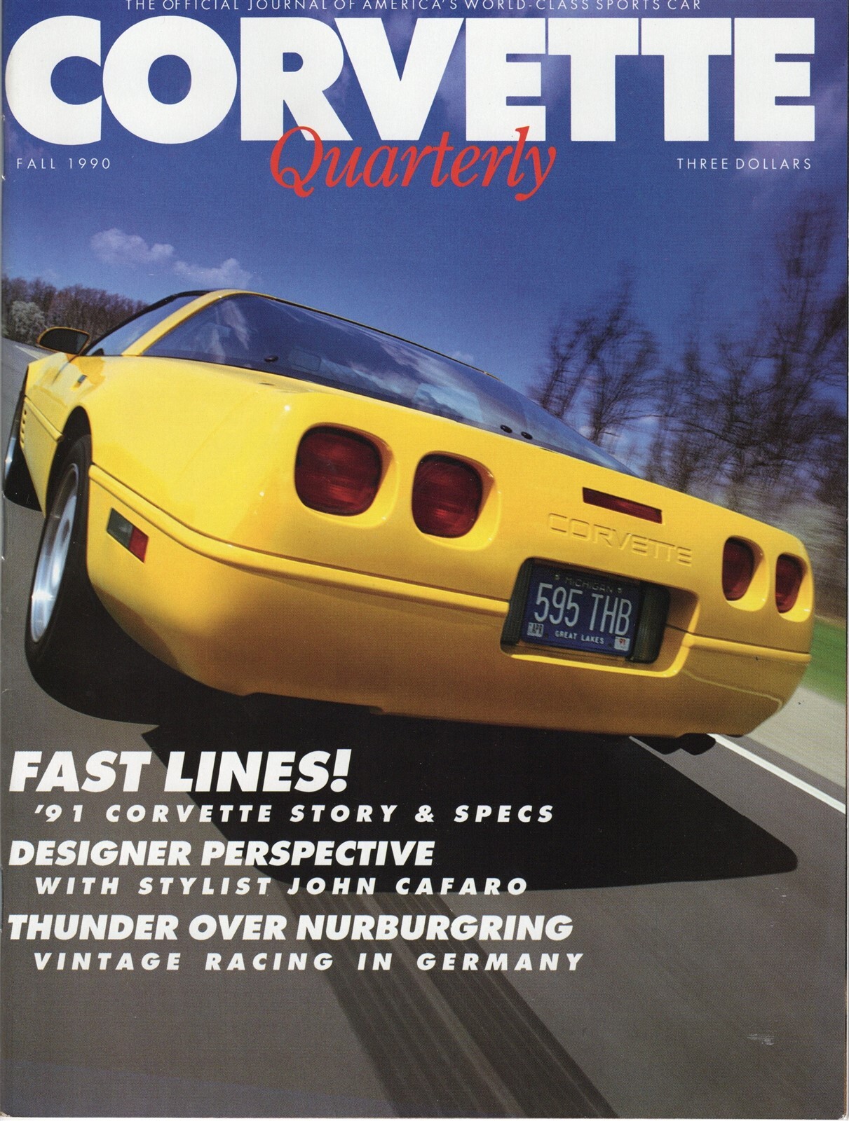 1990 Corvette Quarterly Magazine Fall Issue Volume 3 Number 3 Mint Condition