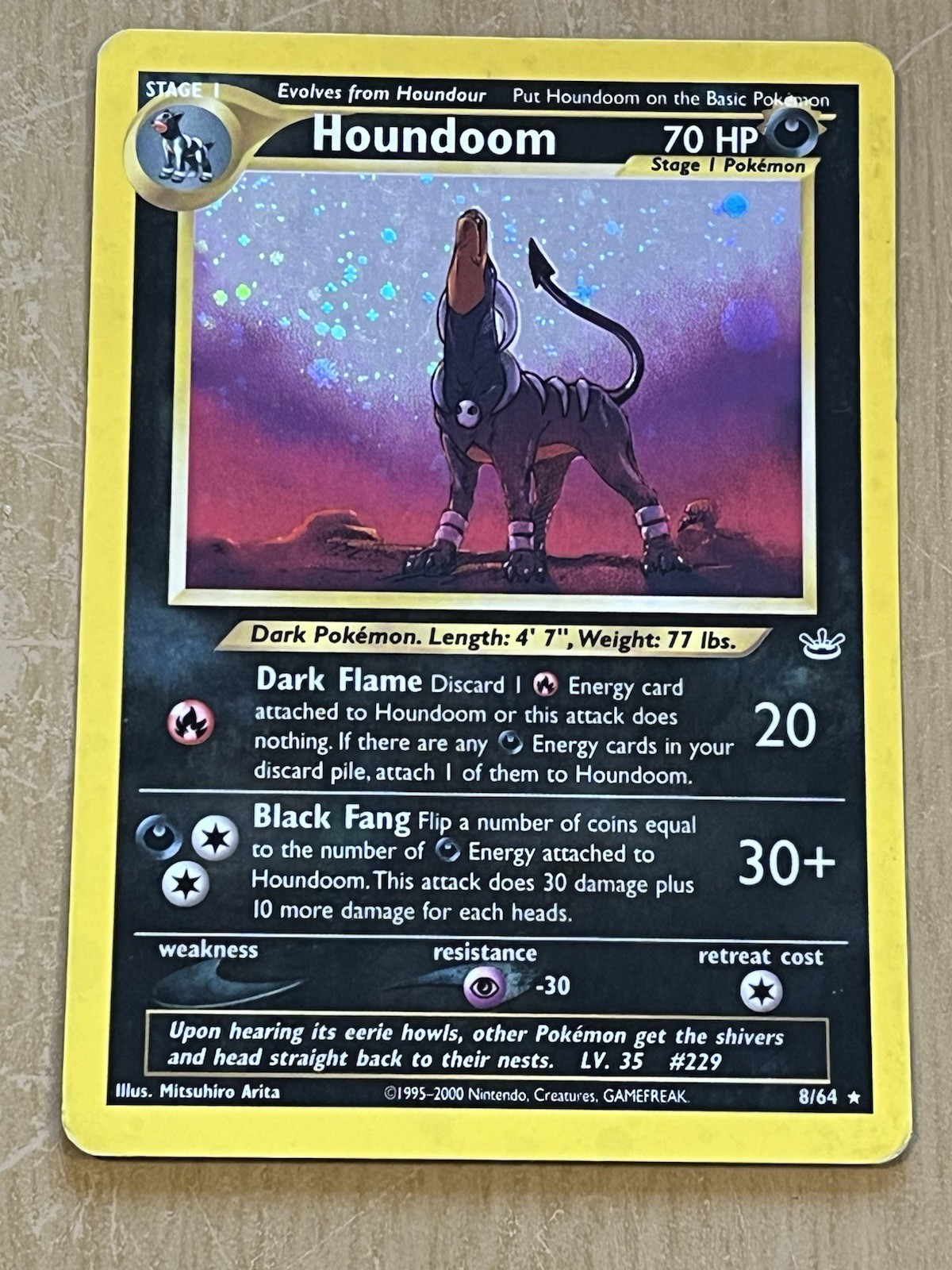 Pokemon Neo Revelation 2001 TCG Houndoom Card 8/64