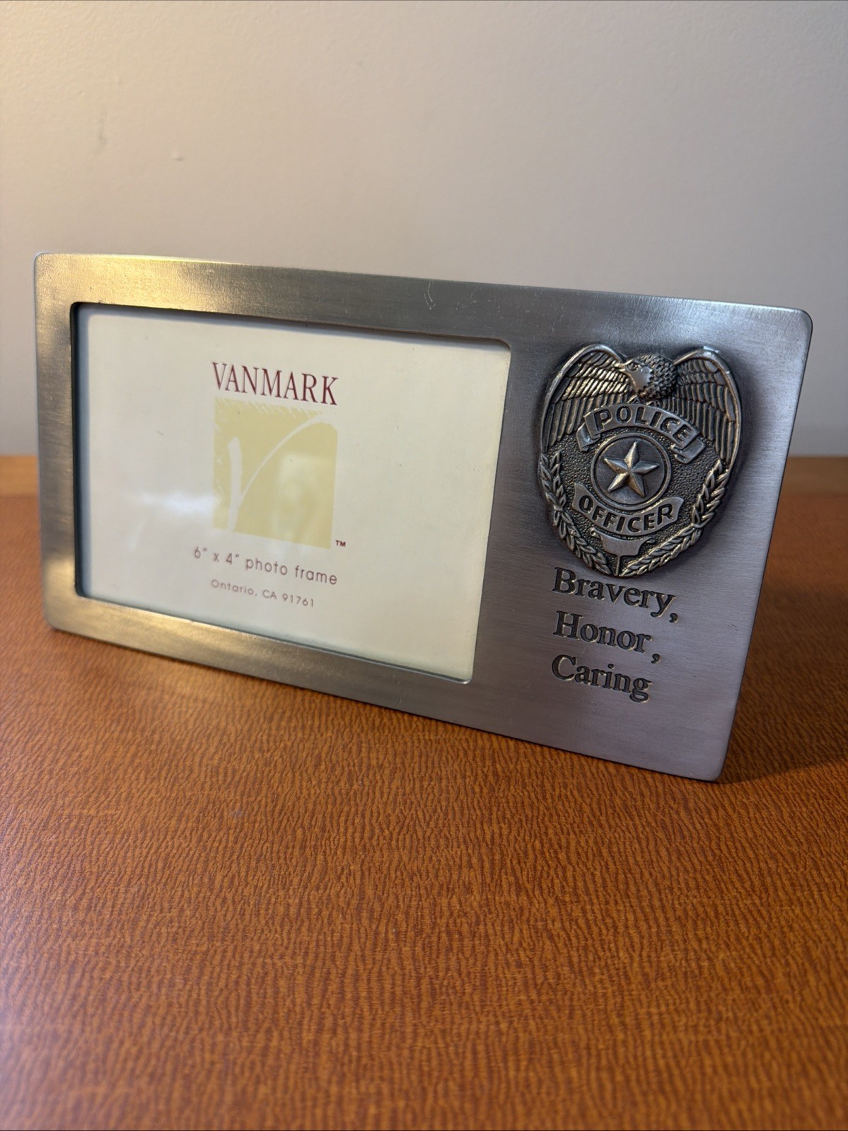 Vtg Vanmark Police Officer Photo Frame Holds 6” By 4” Photo Heavyweight
