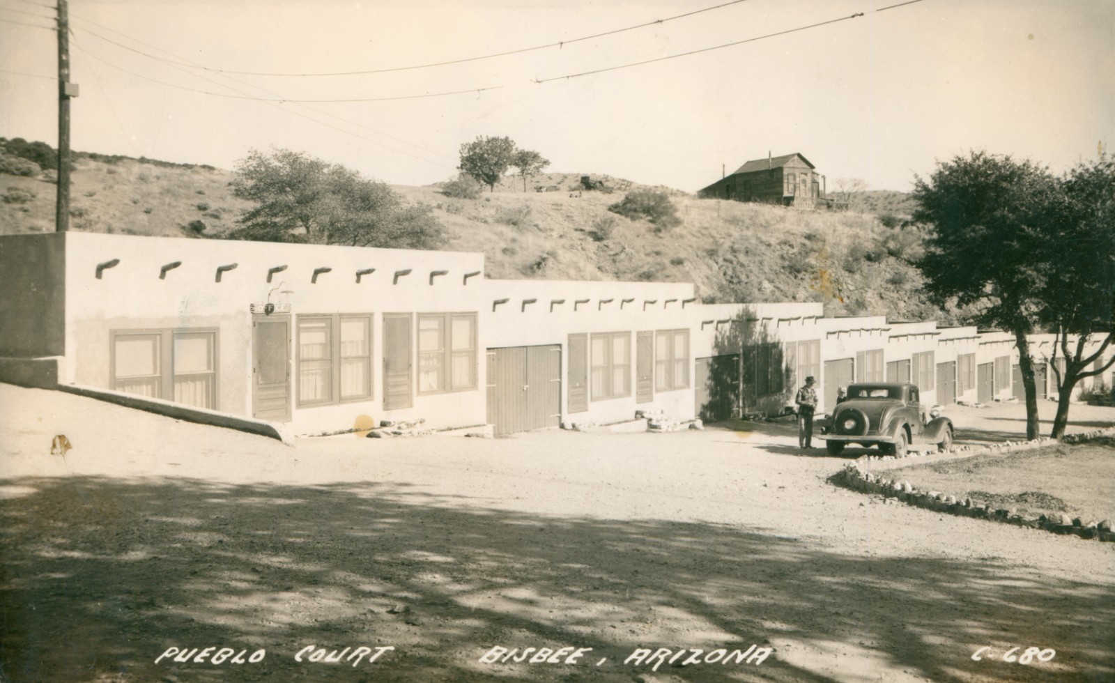 Bisbee, AZ Arizona RPPC Postcard,  Pueblo Courts Upper Tombstone Canyon