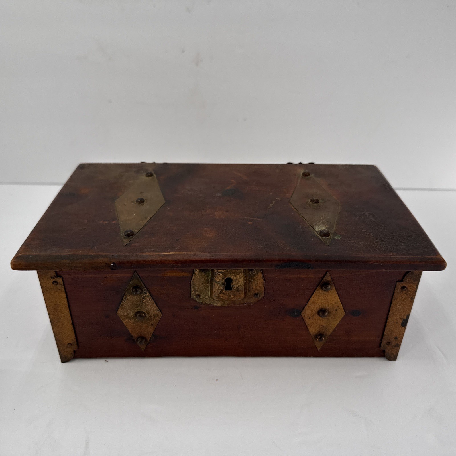 Vtg Antique Mini Cedar Chest 1924 Wooden Trinket Box Salesman Sample