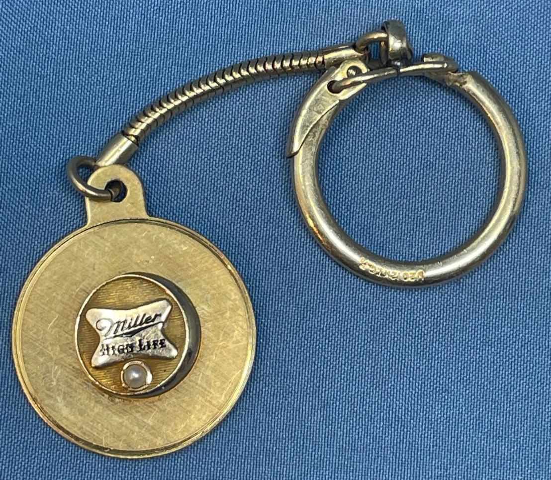 Vintage Miller High Life Beer anniversary award key chain 12K Gold filled + 10 K