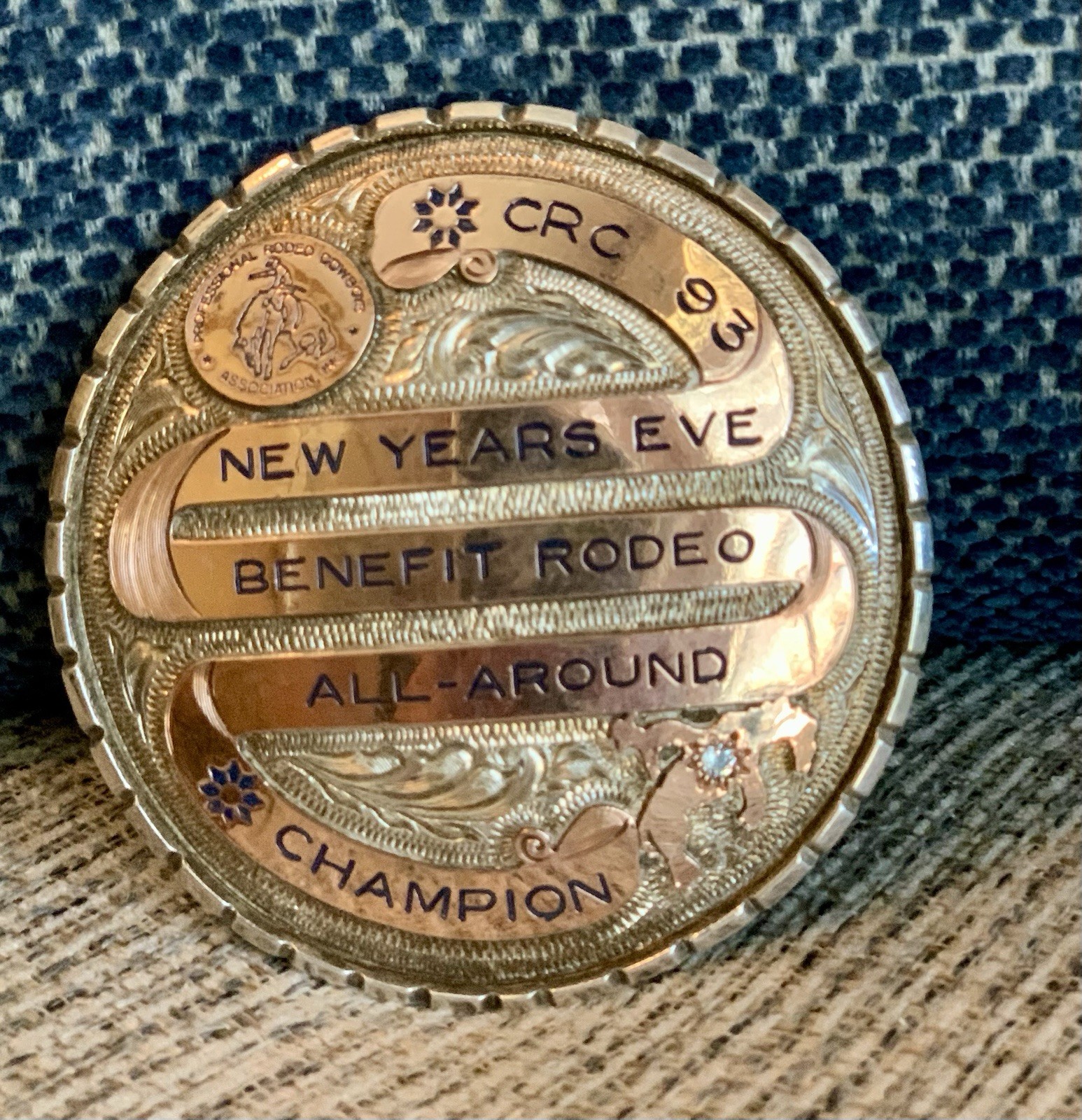 VTG 1993 New Years Eve Benefit Rodeo All-Around Champion Buckle