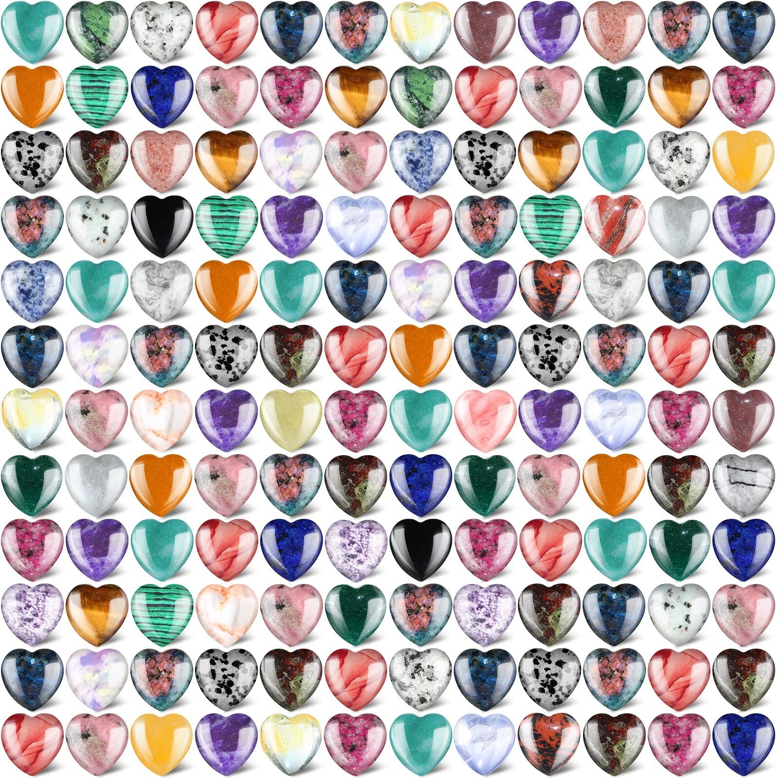 Nuenen 200 Pieces Valentine Heart Shaped Crystal Bulk 0. 8 Inch Worry Stones ... Nuenen 200 Pieces Valentine Heart Shaped Crystal Bulk 0. 8 Inch Worry Stones ...